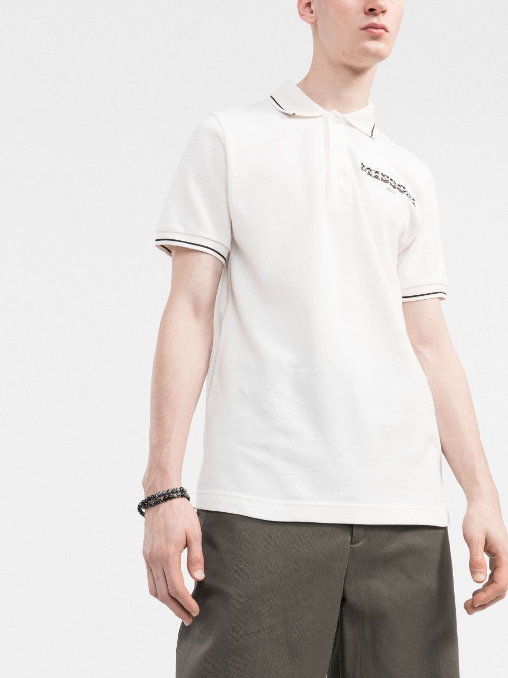 logo print polo shirt - 3