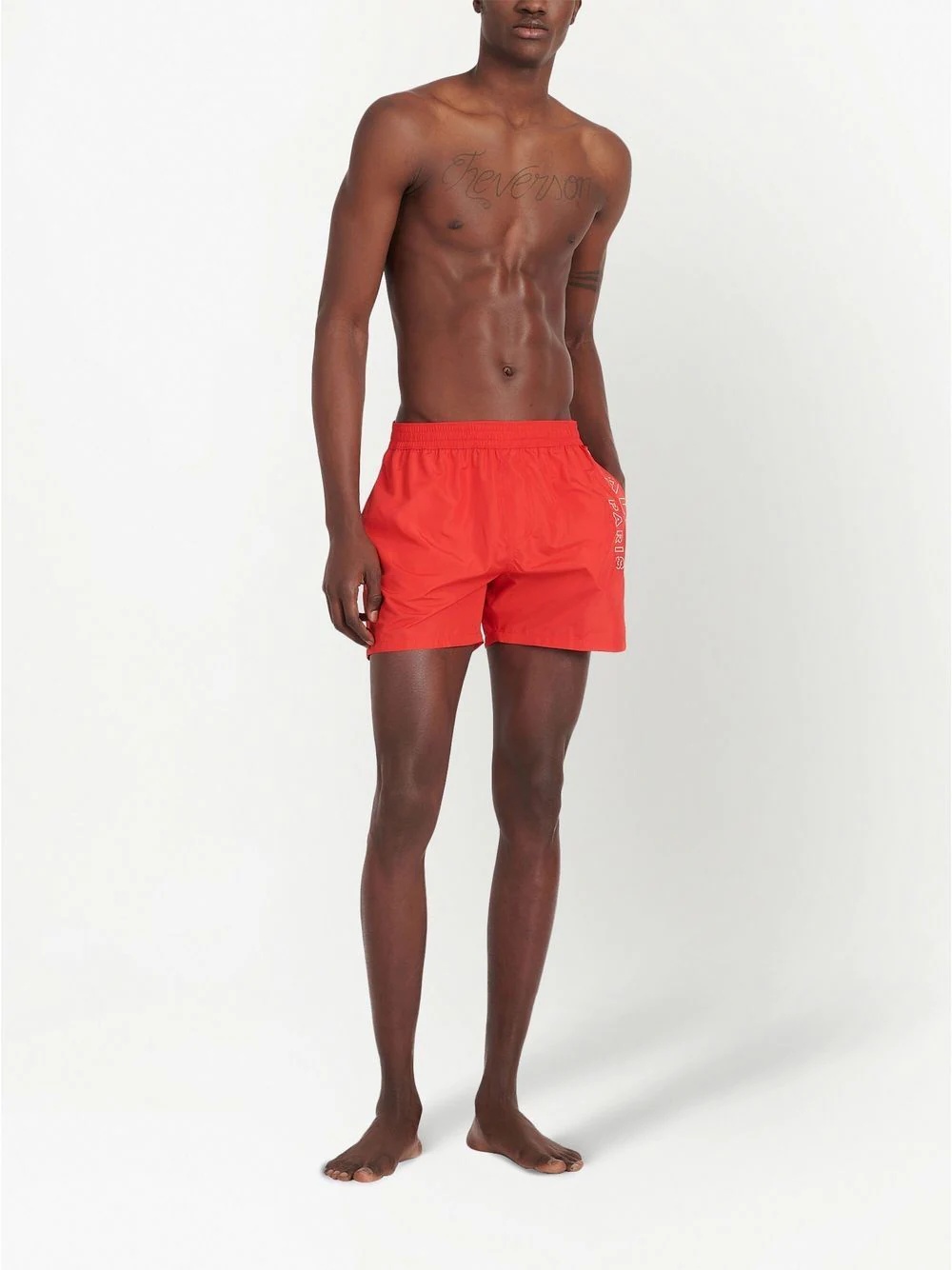 metallic-logo swim shorts - 2