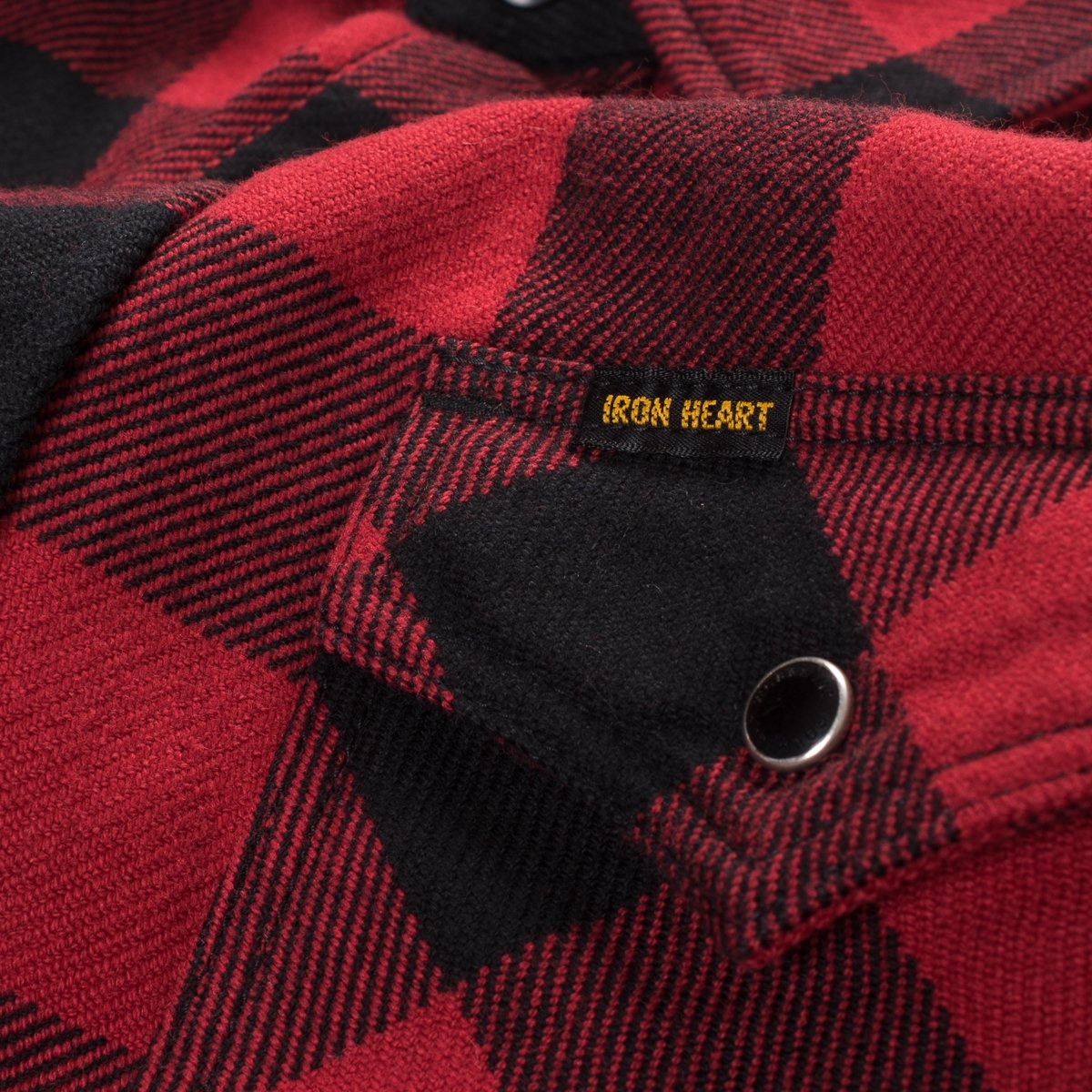 IHSH-232-RED Ultra Heavy Flannel Buffalo Check Western Shirt - Red/Black - 9