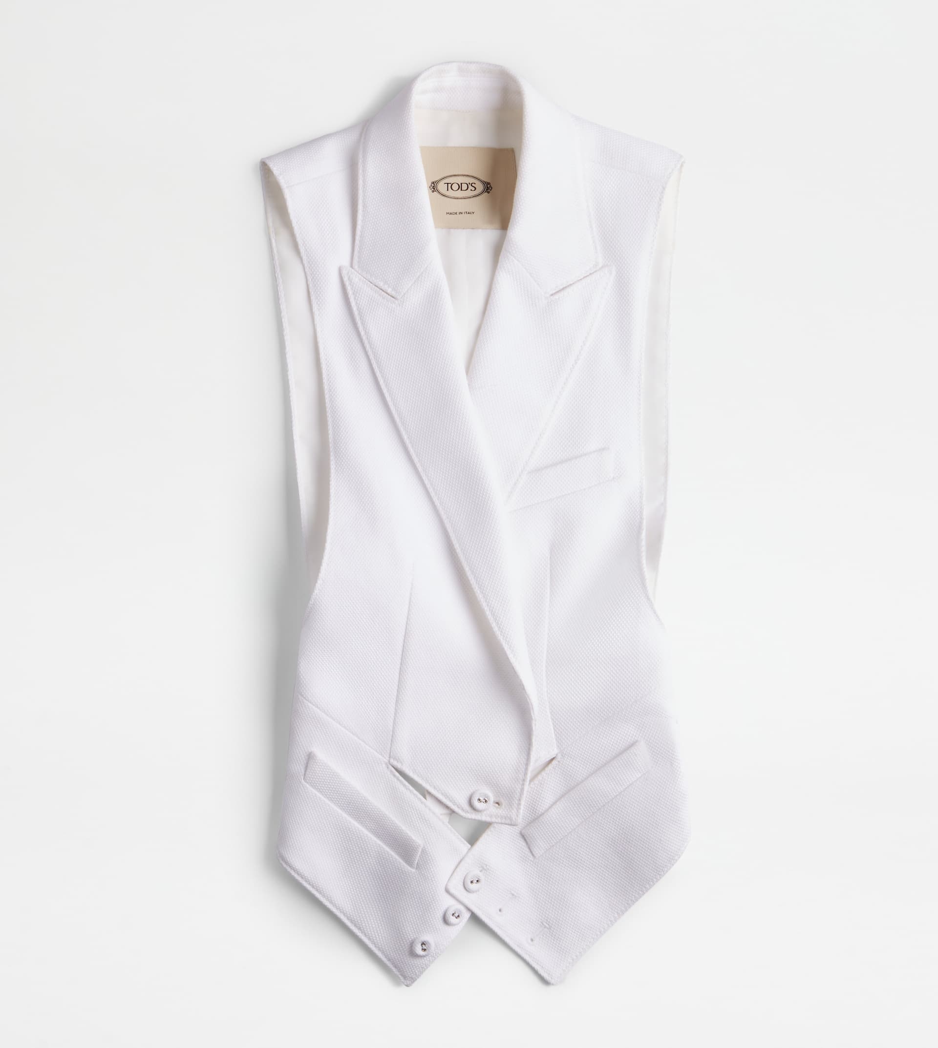 GILET IN COTTON - WHITE - 1