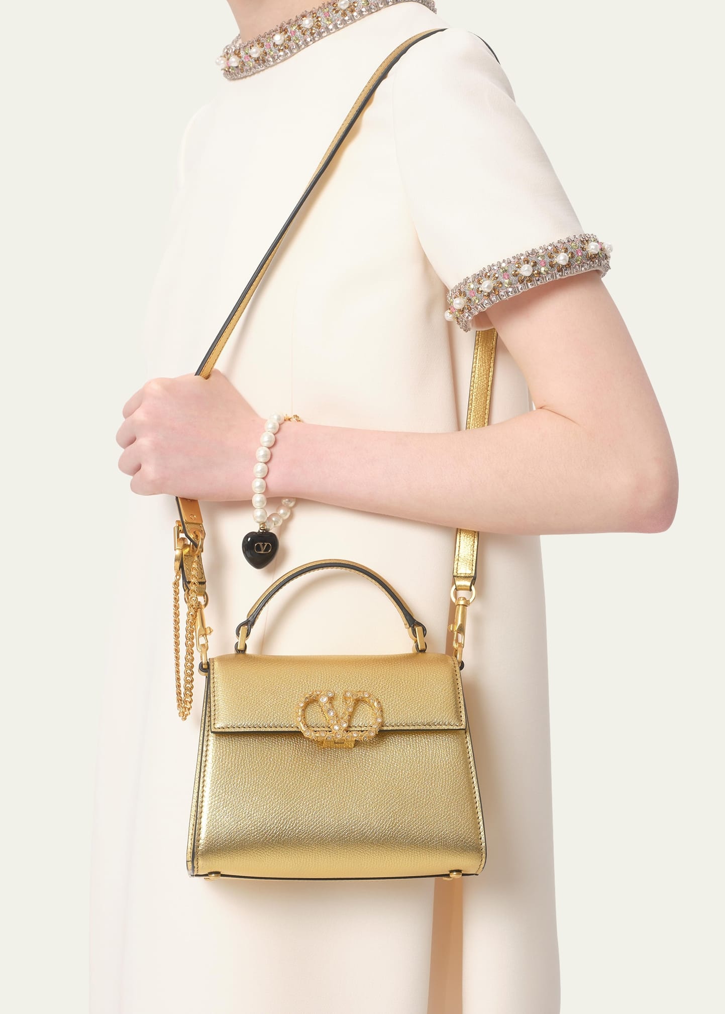 VSLING Mini Metallic Leather Top-Handle Bag - 2