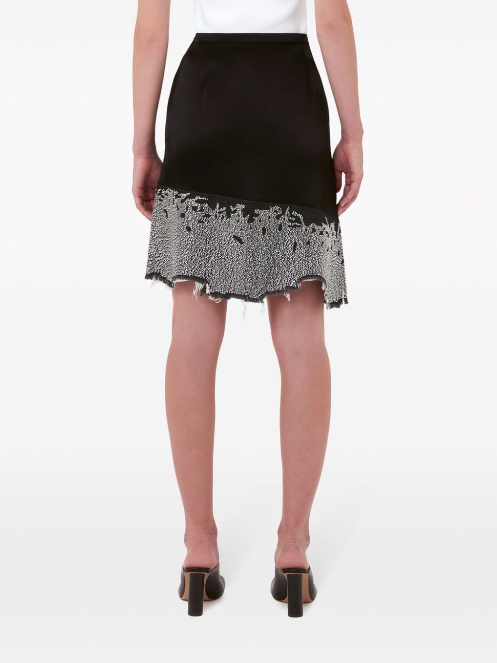 glitter-detail asymmetric skirt - 4