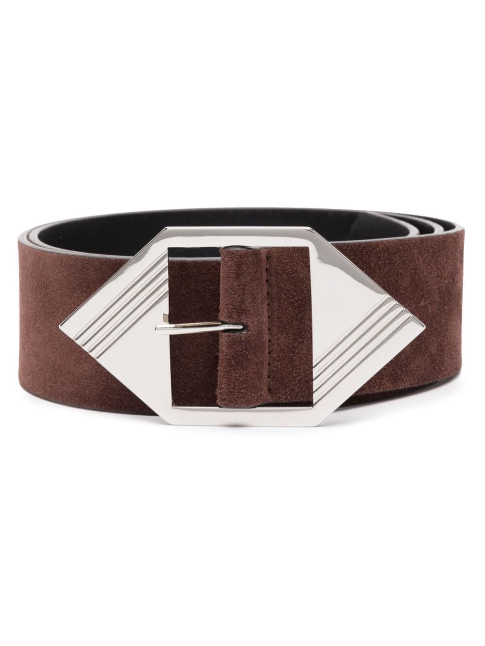 buckle-fastening suede belt - 1