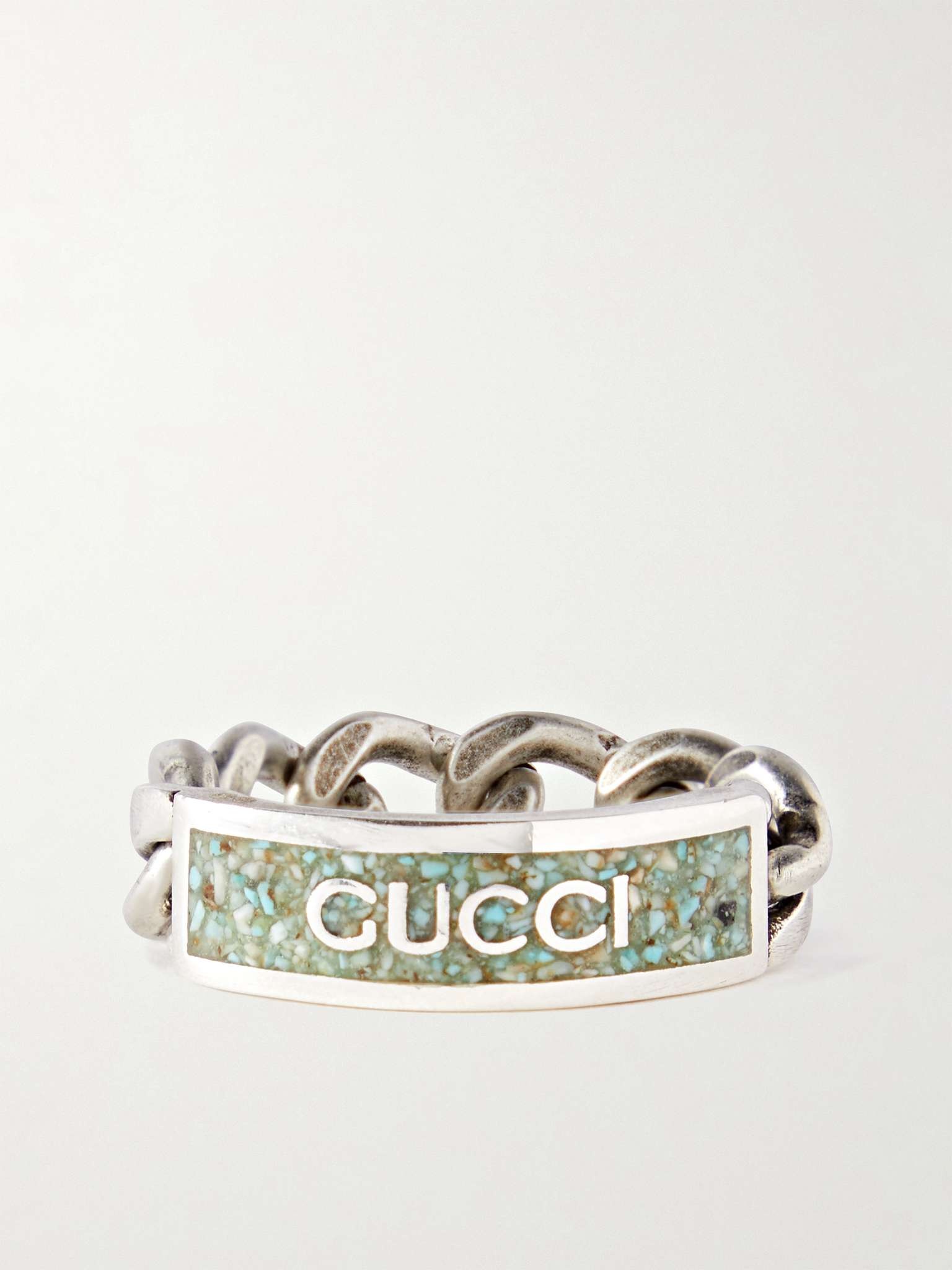 Sterling Silver and Enamel Chain Ring - 1