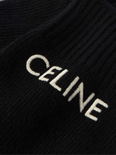 CELINE Logo-Embroidered Wool Gloves outlook