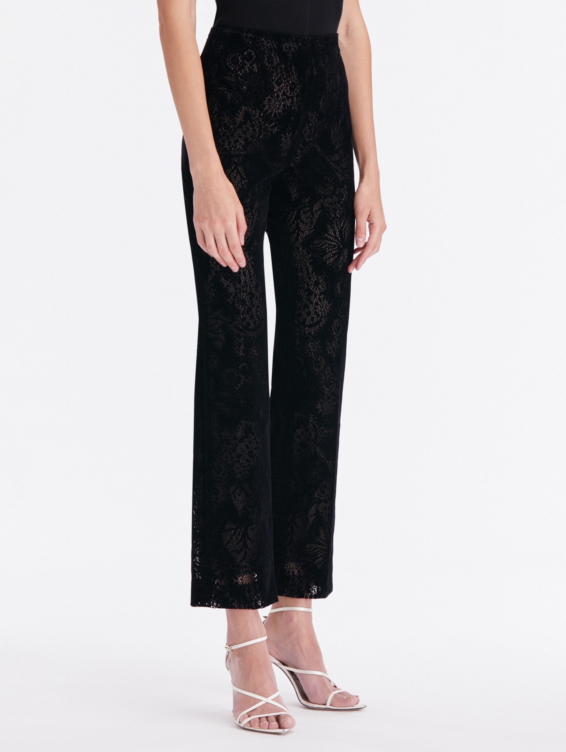 FLORAL LACE STRAIGHT LEG PANT - 5