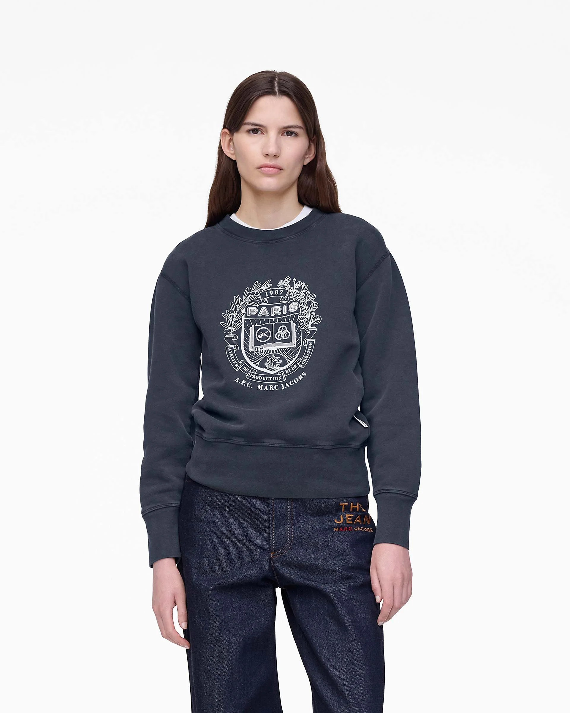 THE A.P.C. X MARC JACOBS SHRUNKEN PARIS CREWNECK - 1