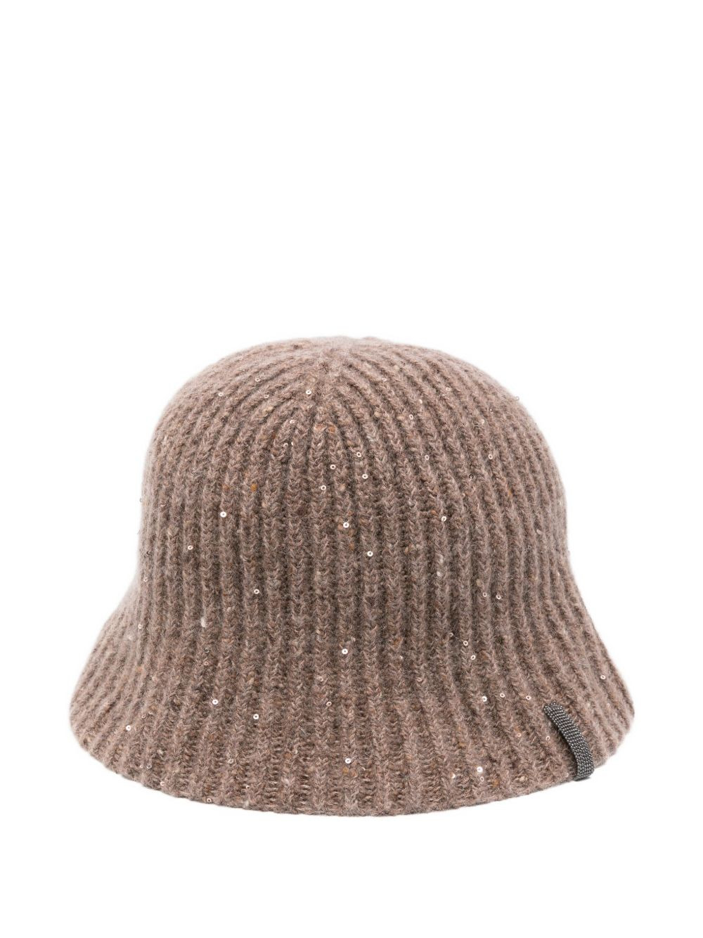 ribbed sequin-embellished bucket hat - 1