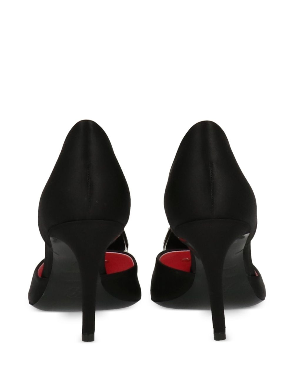 buckle-embellished satin pumps - 3