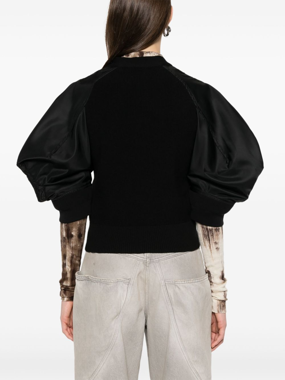 Sacai Women Cotton And Nylon Cardigan - 3