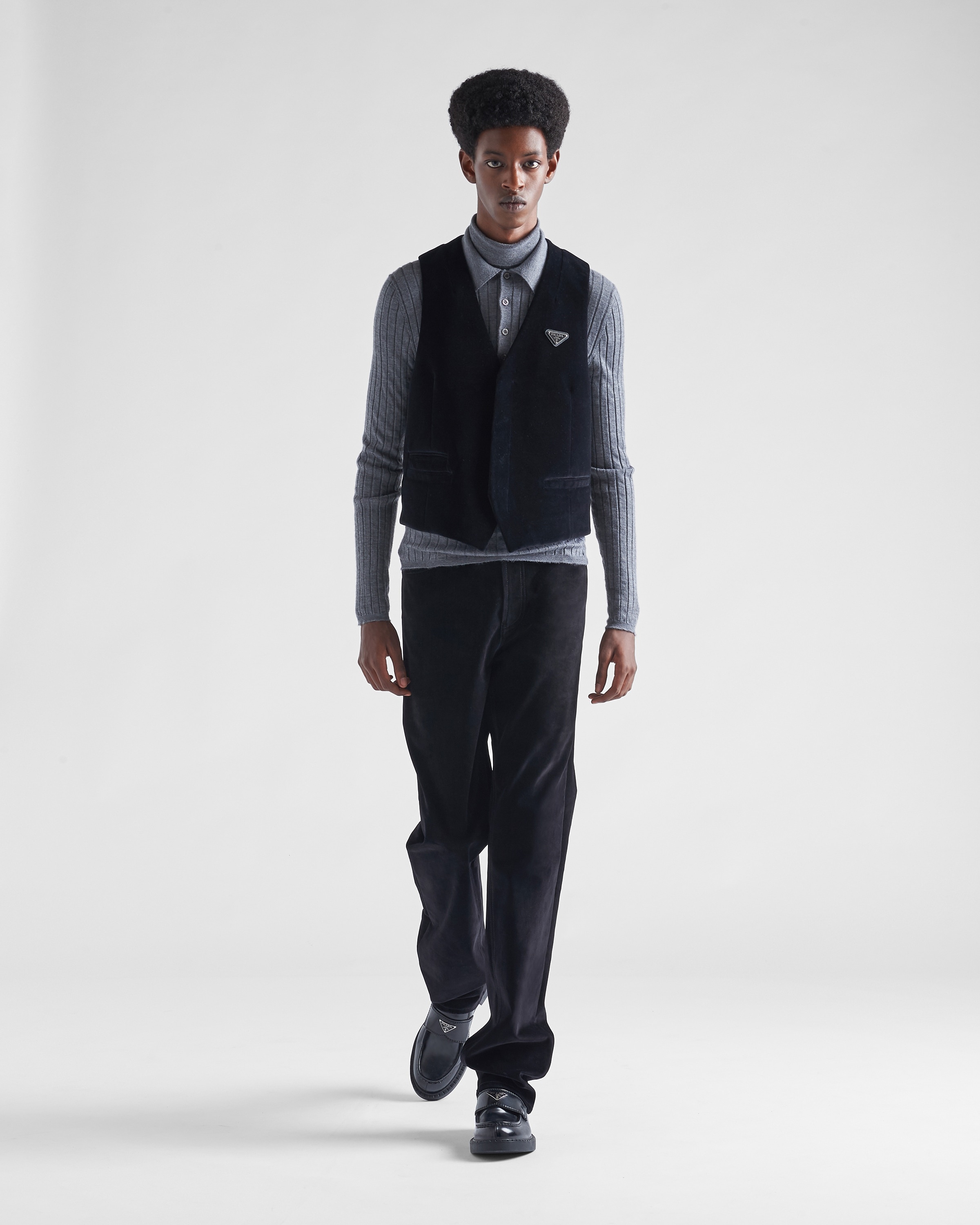 Five-pocket velvet denim trousers - 2