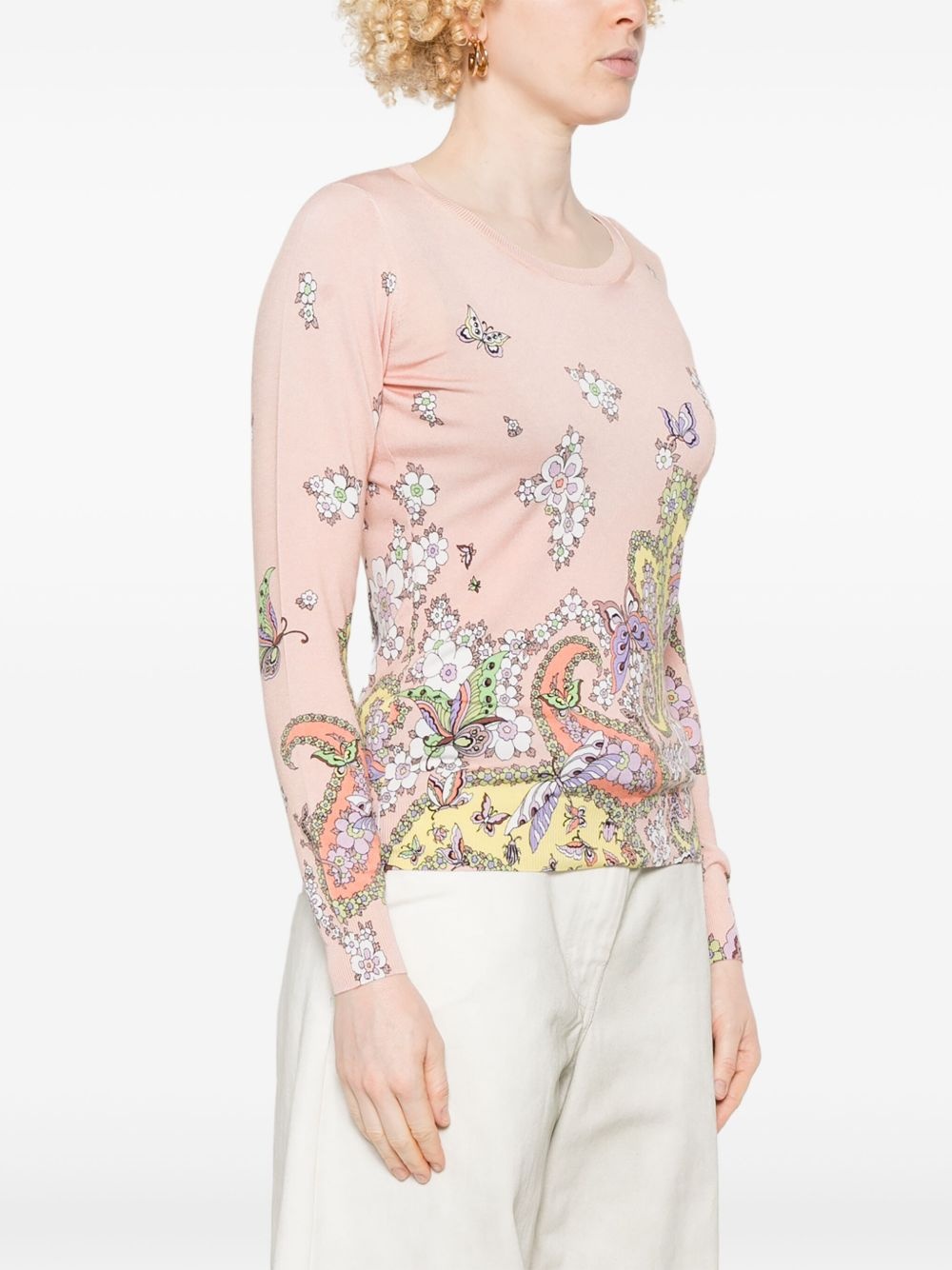 floral-print sweater - 3