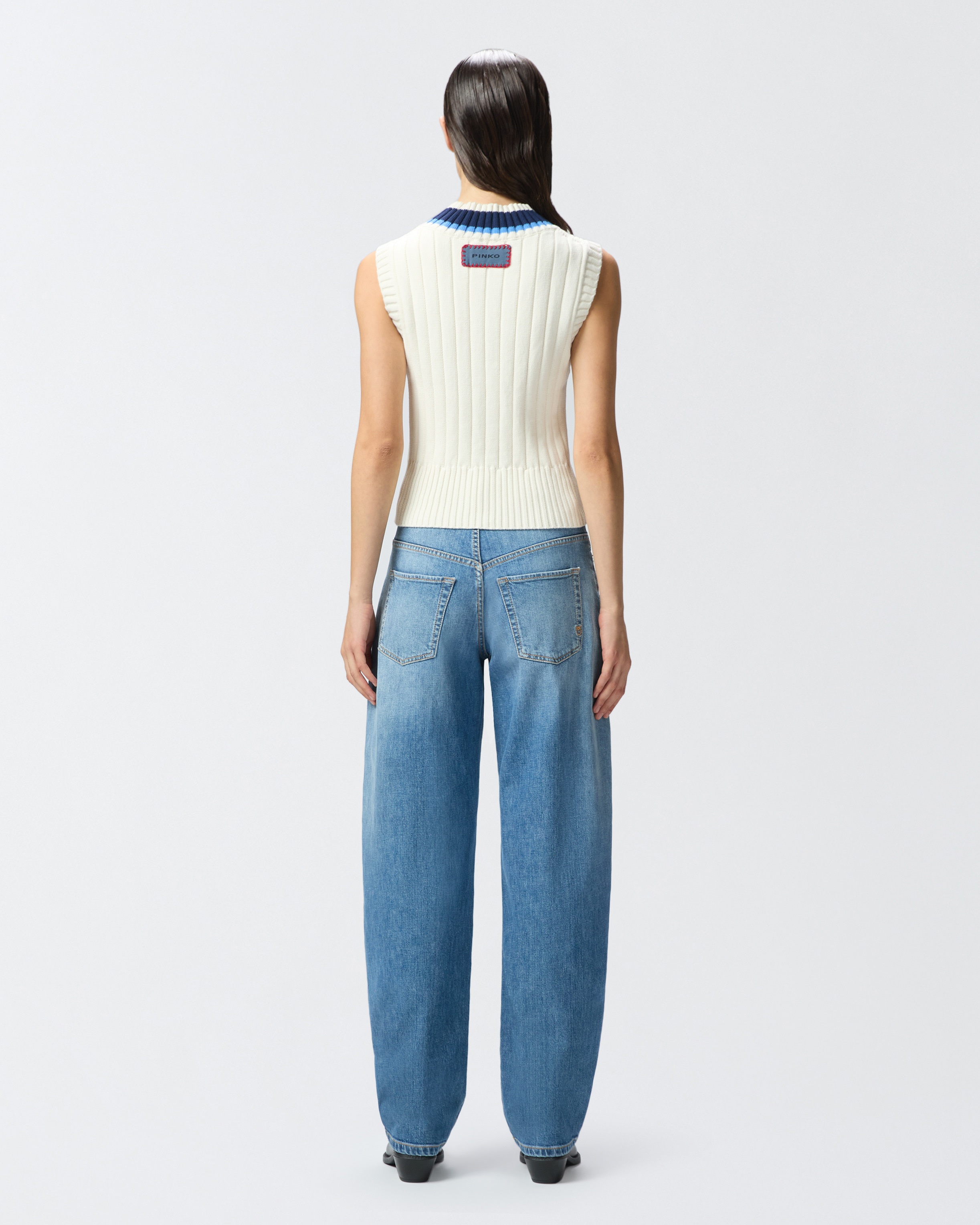 VARSITY-STYLE KNIT VEST WITH EMBROIDERY - 4