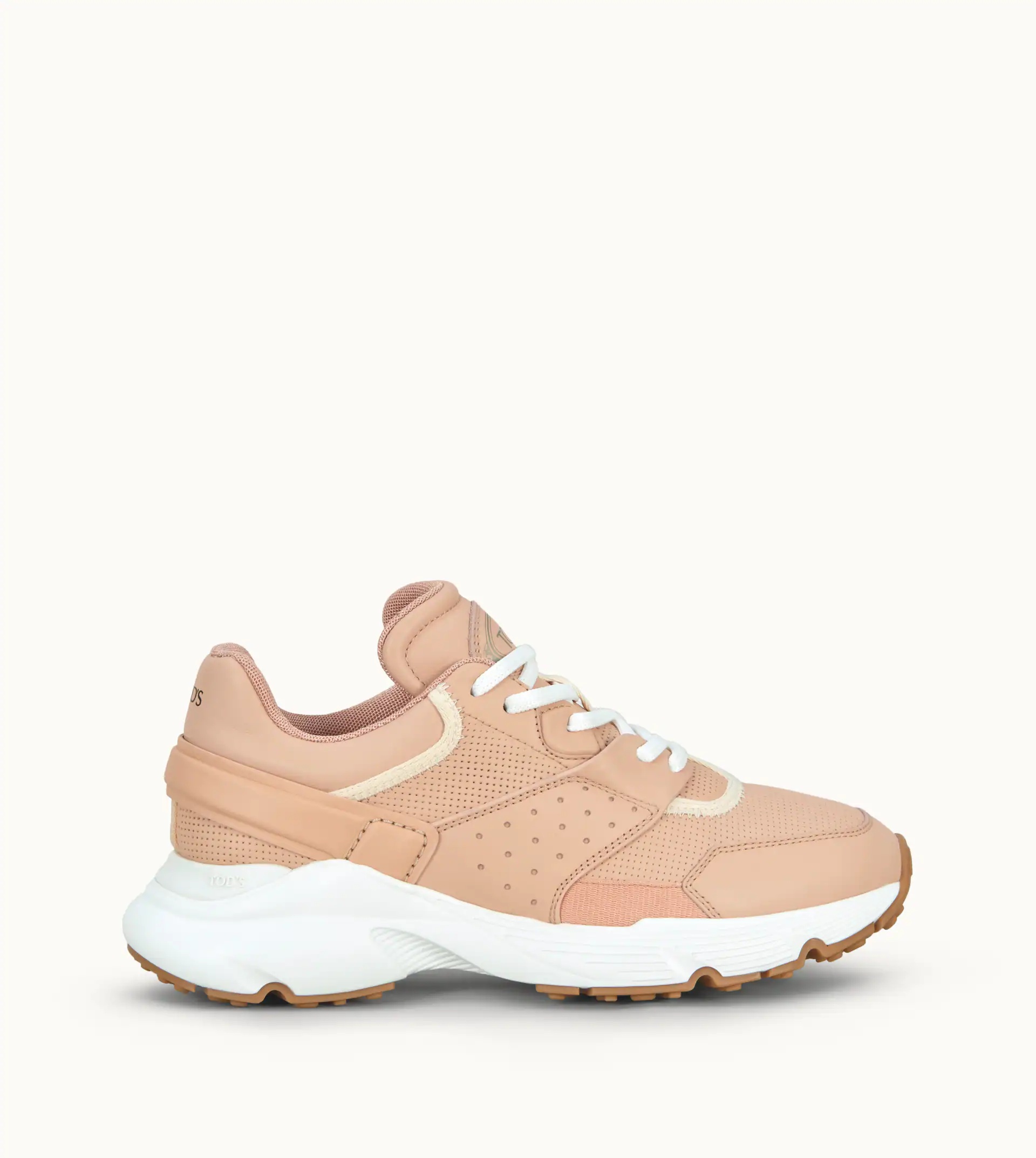 SNEAKERS IN LEATHER AND HIGH-TECH FABRIC - PINK - 1