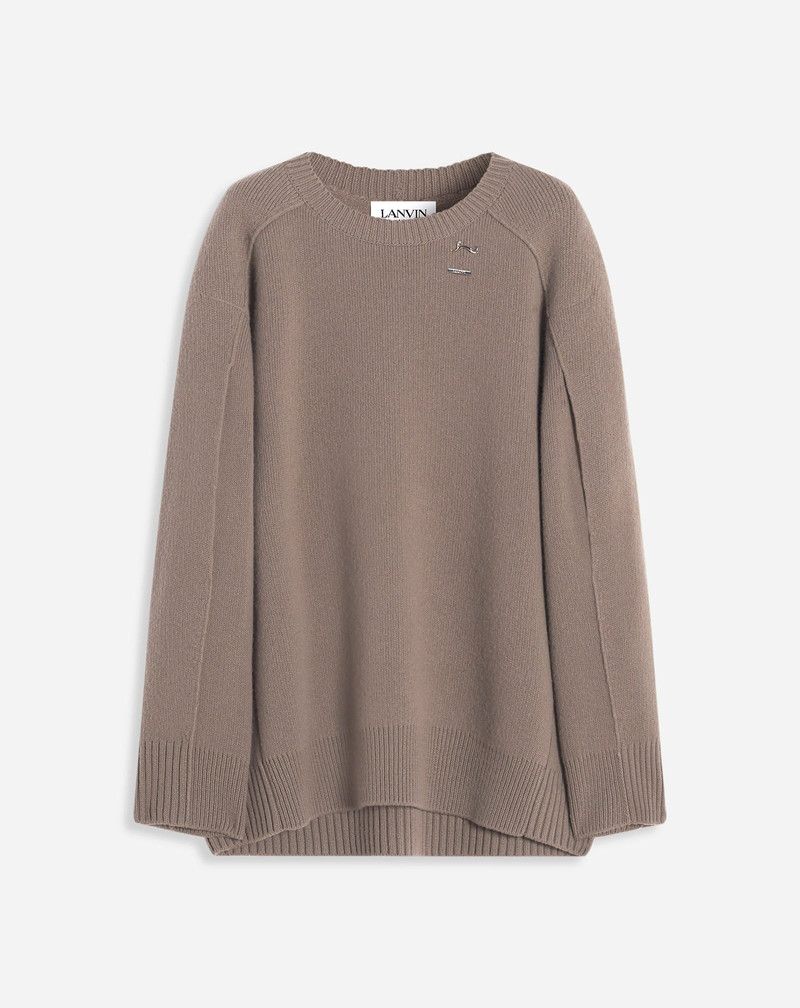 CAPE SWEATER WITH A CAT PIN - 1