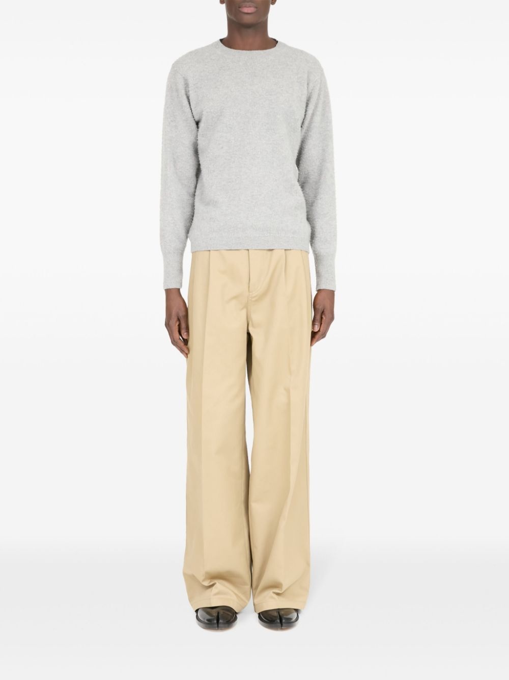 CREW-NECK CASHMERE-COTTON JUMPER - 2