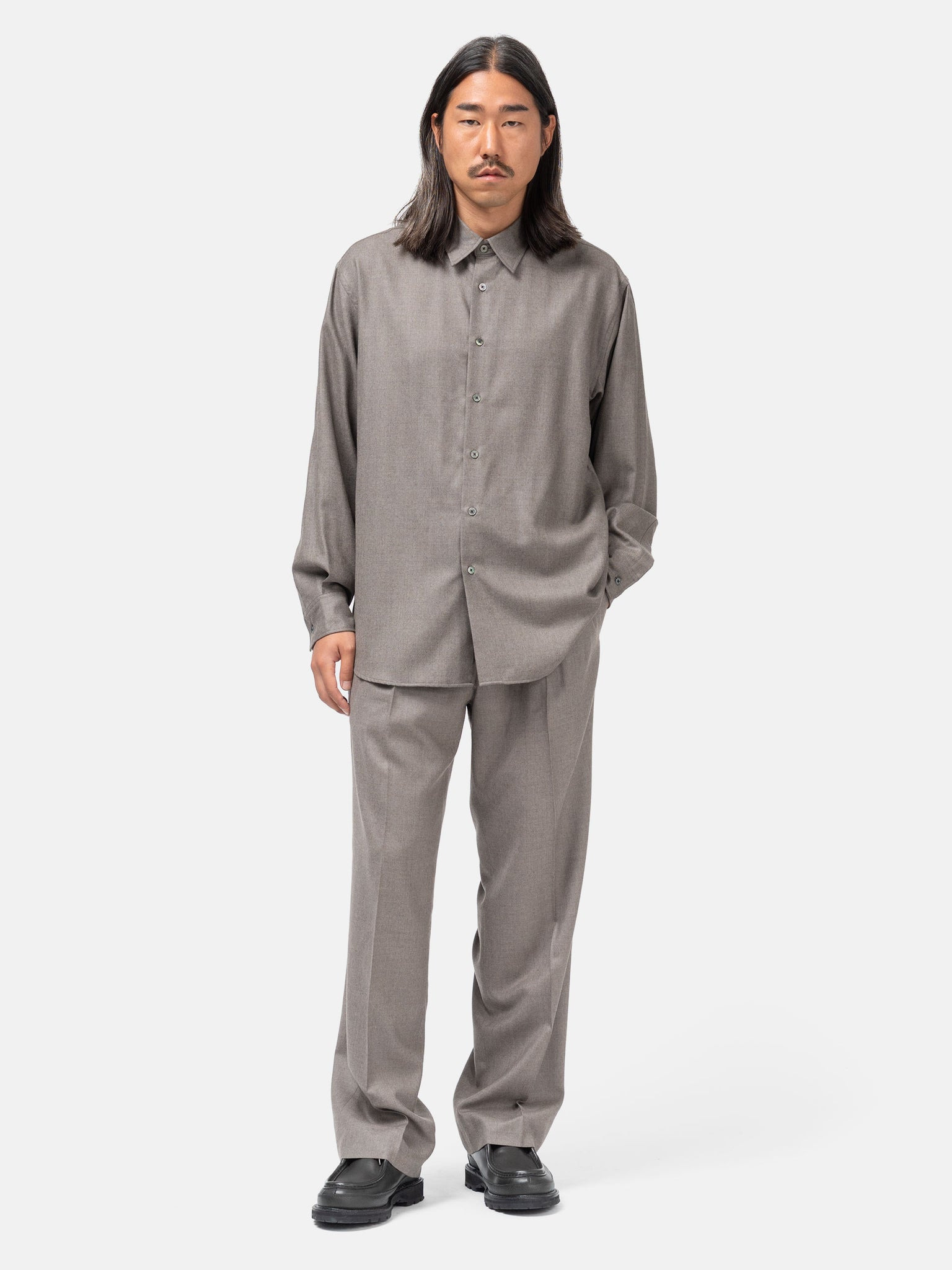 Super Light Wool Shirt Top Brown - 2
