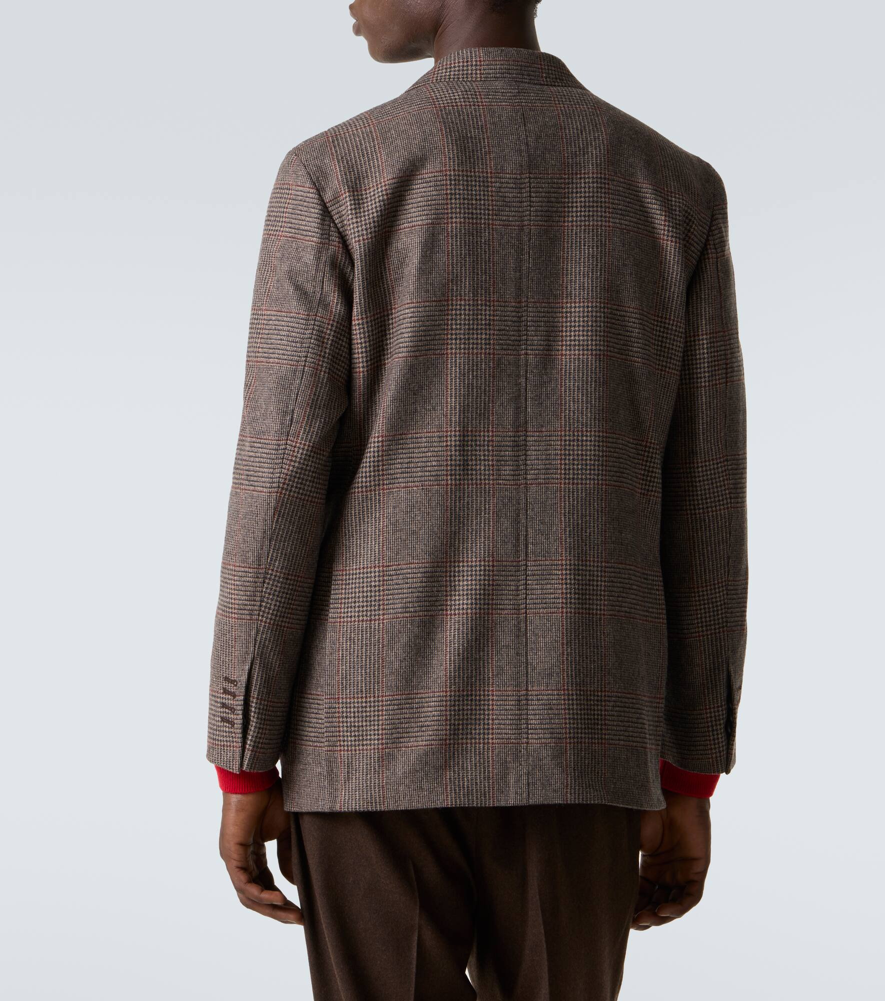 Checked wool blazer - 4