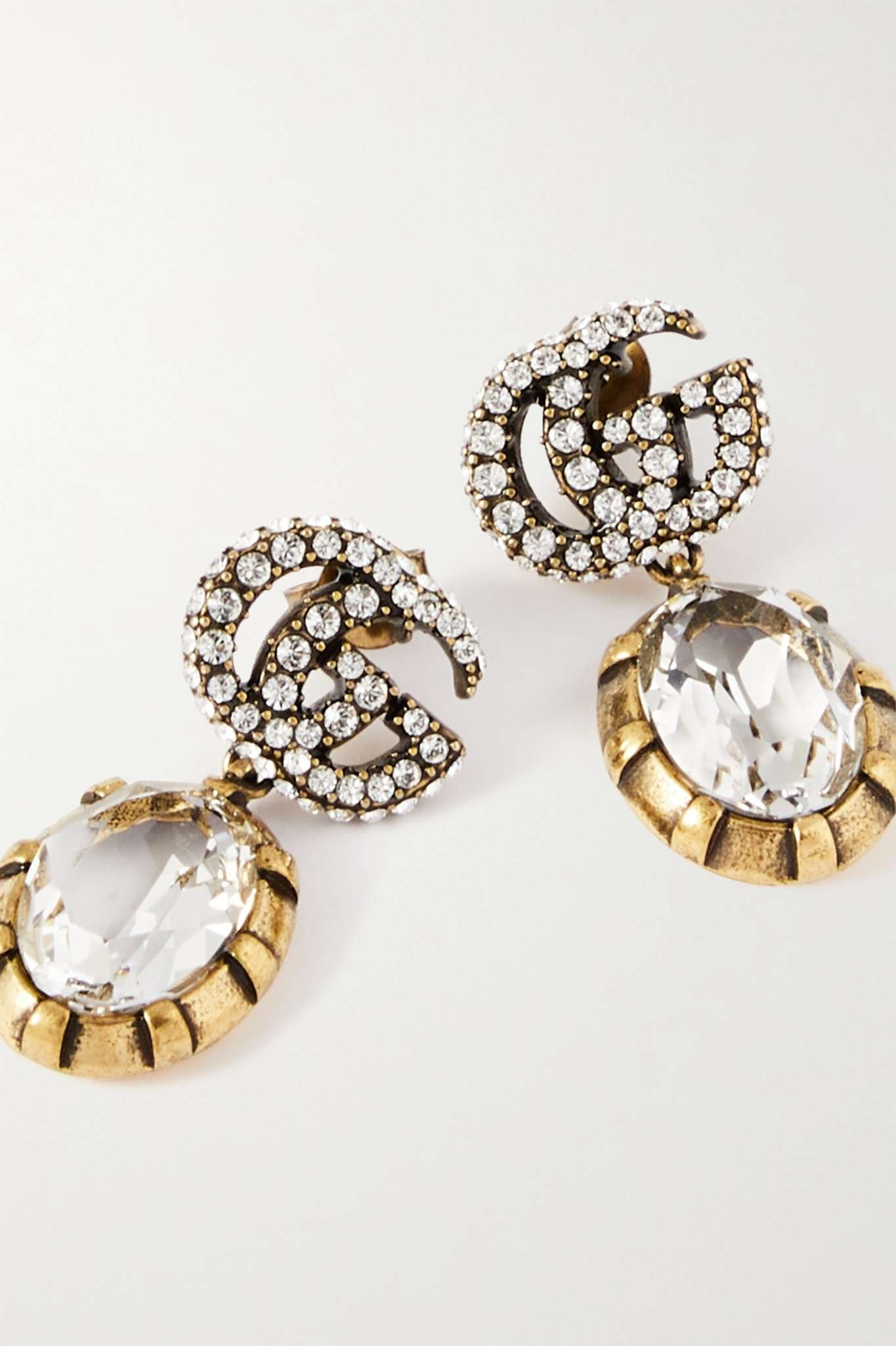 Gold-tone and crystal earrings - 4