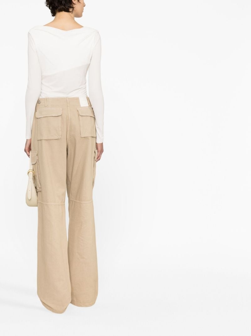 wide-leg cargo trousers - 4