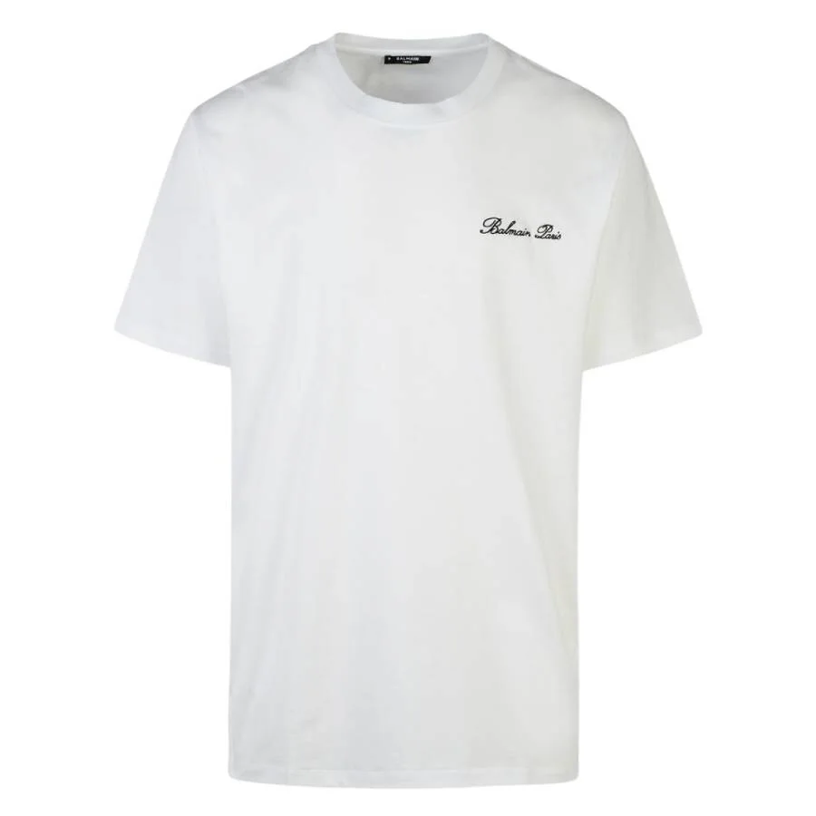 Balmain Signature Embroidery Cotton T-Shirt - 1