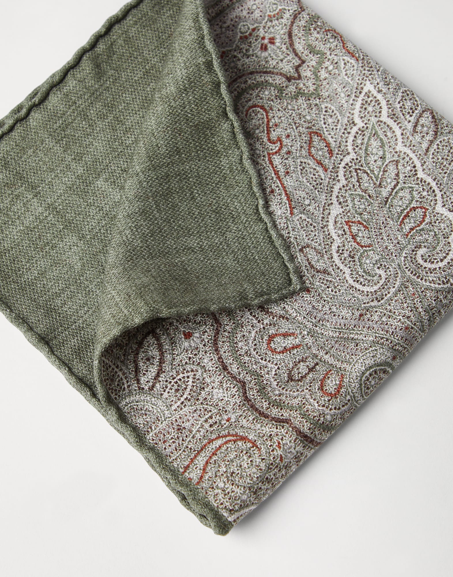 Silk pocket square with paisley design - 2