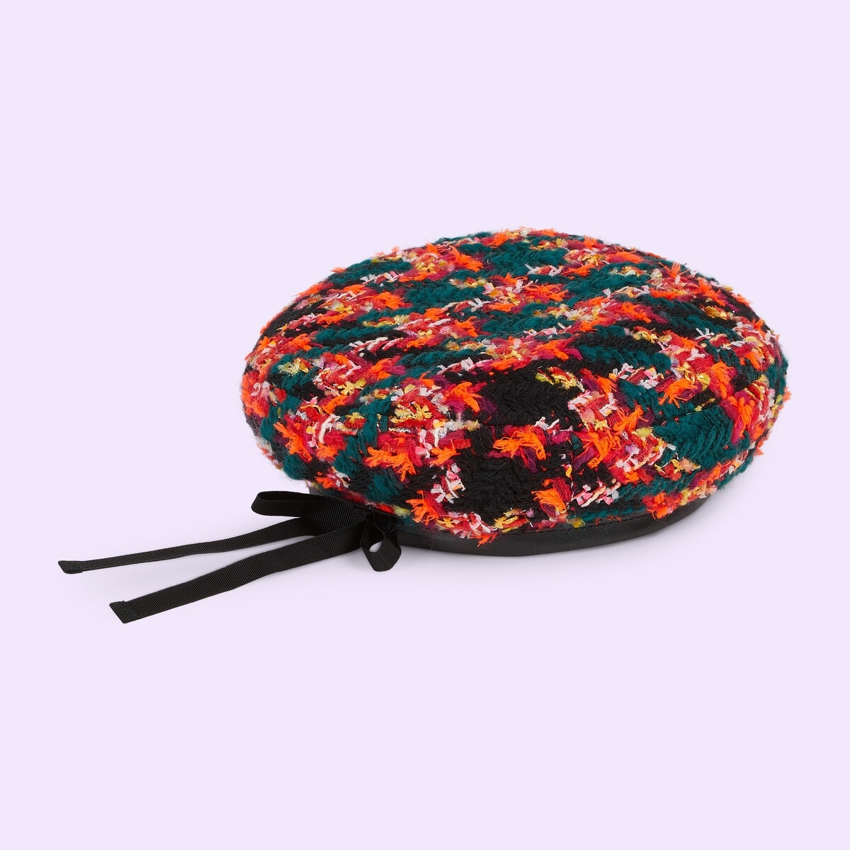 Check lamé tweed beret - 4