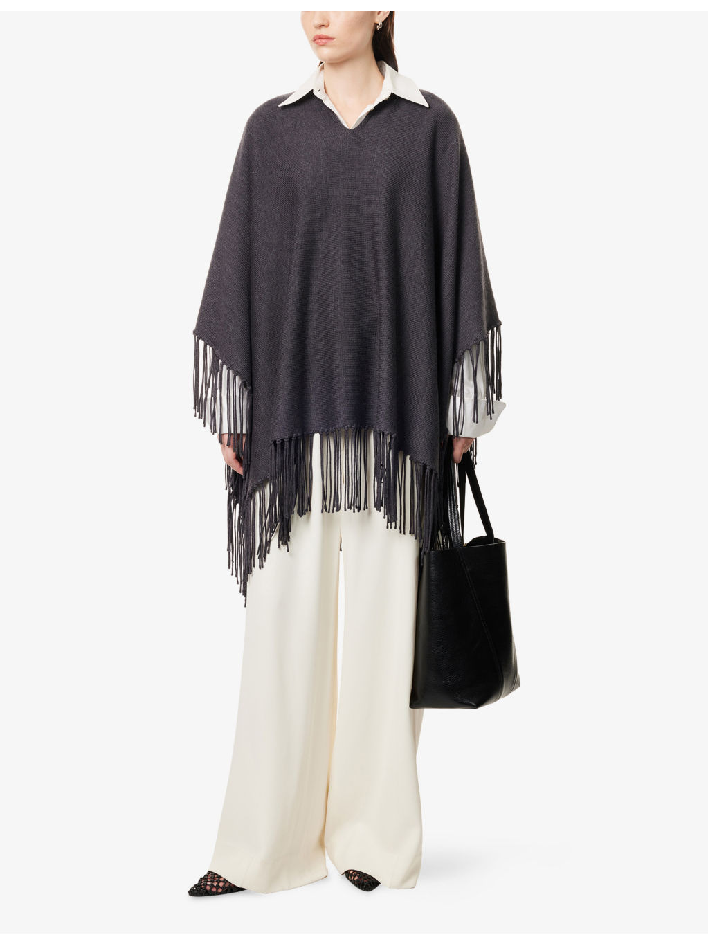Take Me Home Tasselled Merino-Wool Poncho - 2