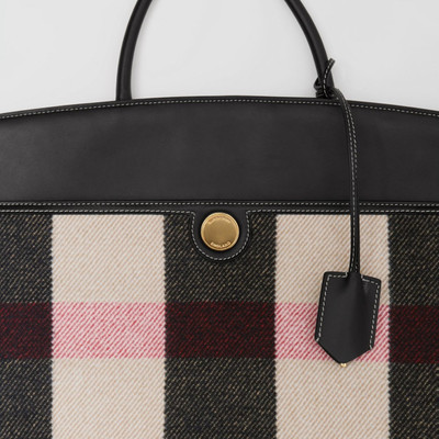 Burberry Check Merino Wool Cashmere Society Top Handle Bag outlook