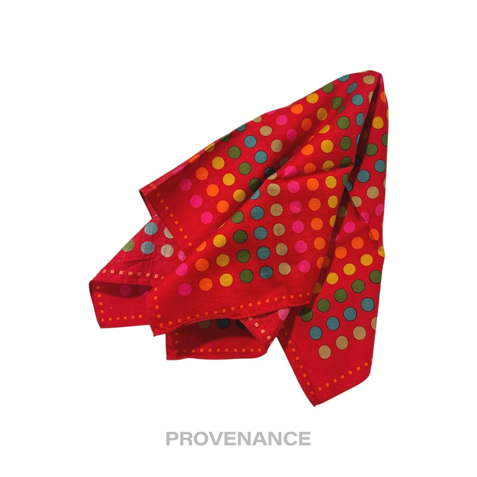 Yves Saint Laurent YSL Handkerchief Scarf 50 - Red Dot - 3