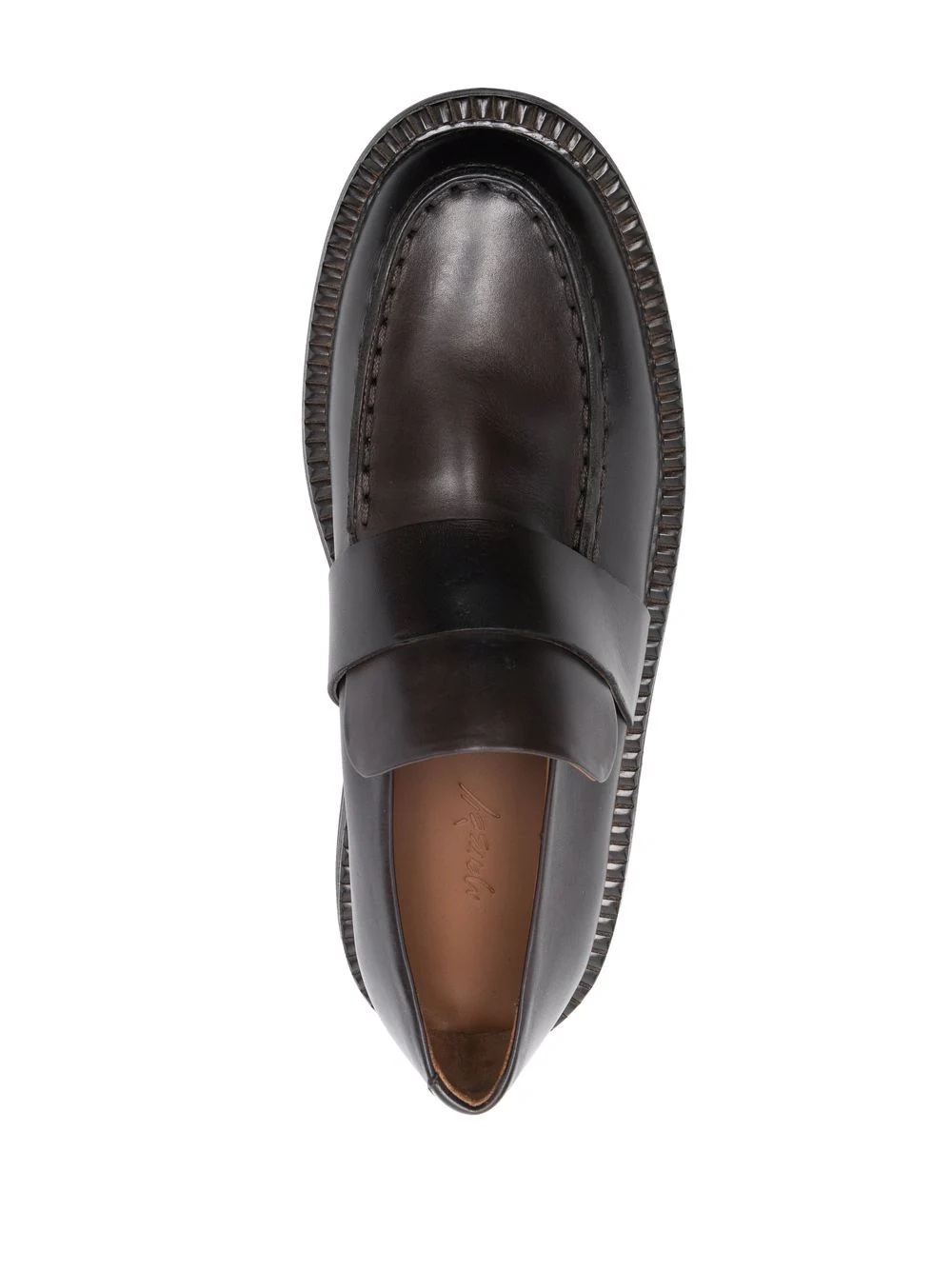 slip-on leather loafers - 4