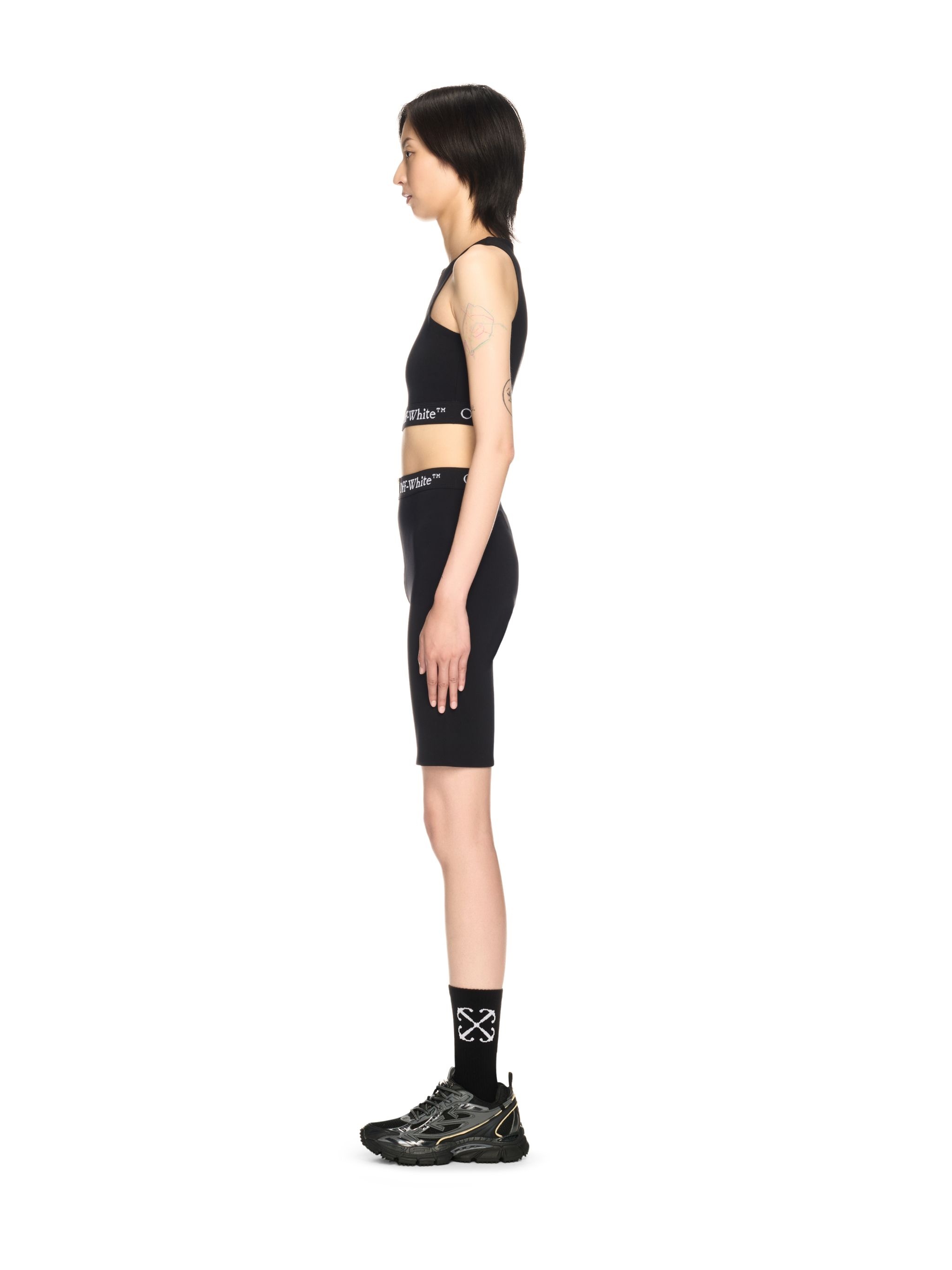Black Logo Band Zip Rowing Top - 3