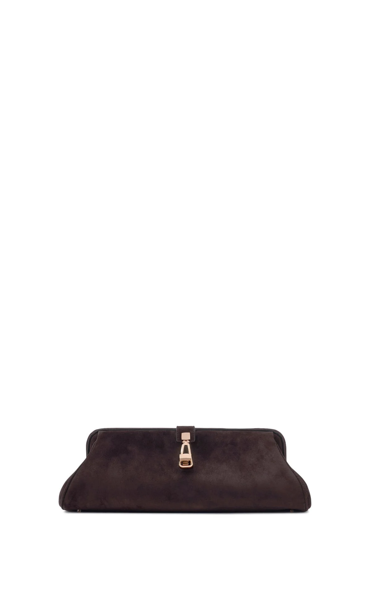Paola Clutch in Dark Brown Suede - 1