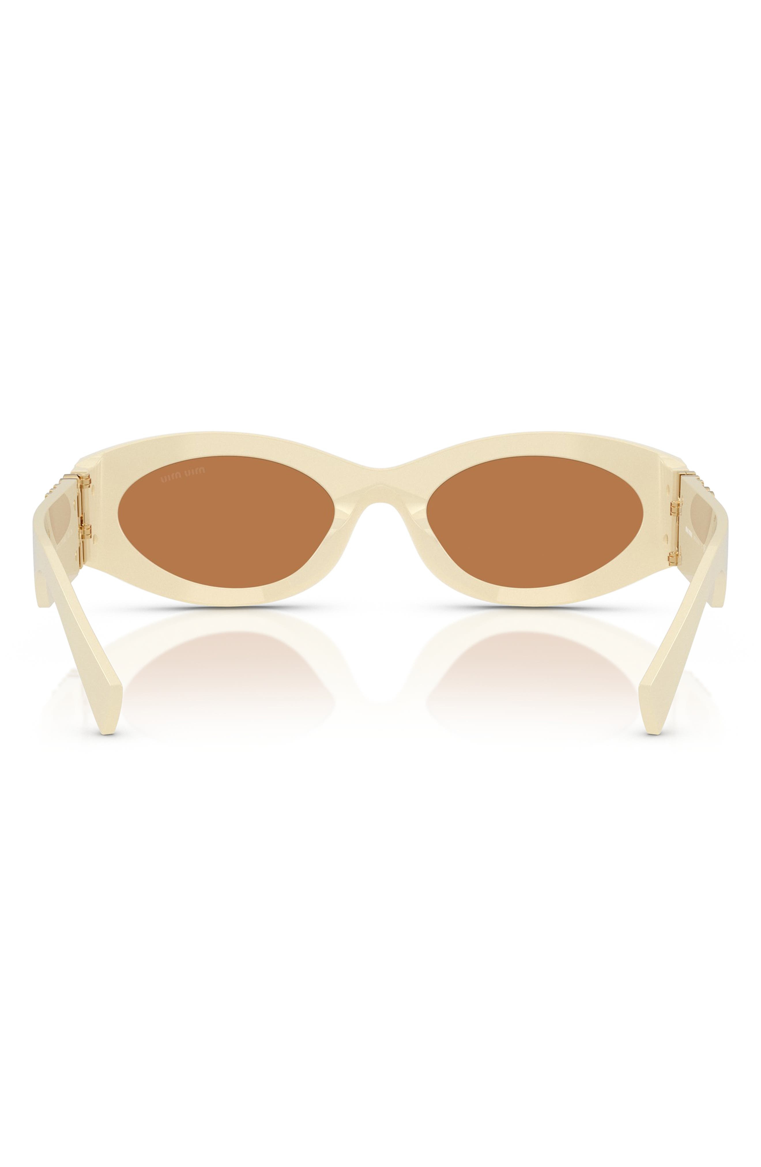 Miu Miu 54mm Rectangular Sunglasses in Milk/Brown at Nordstrom - 6