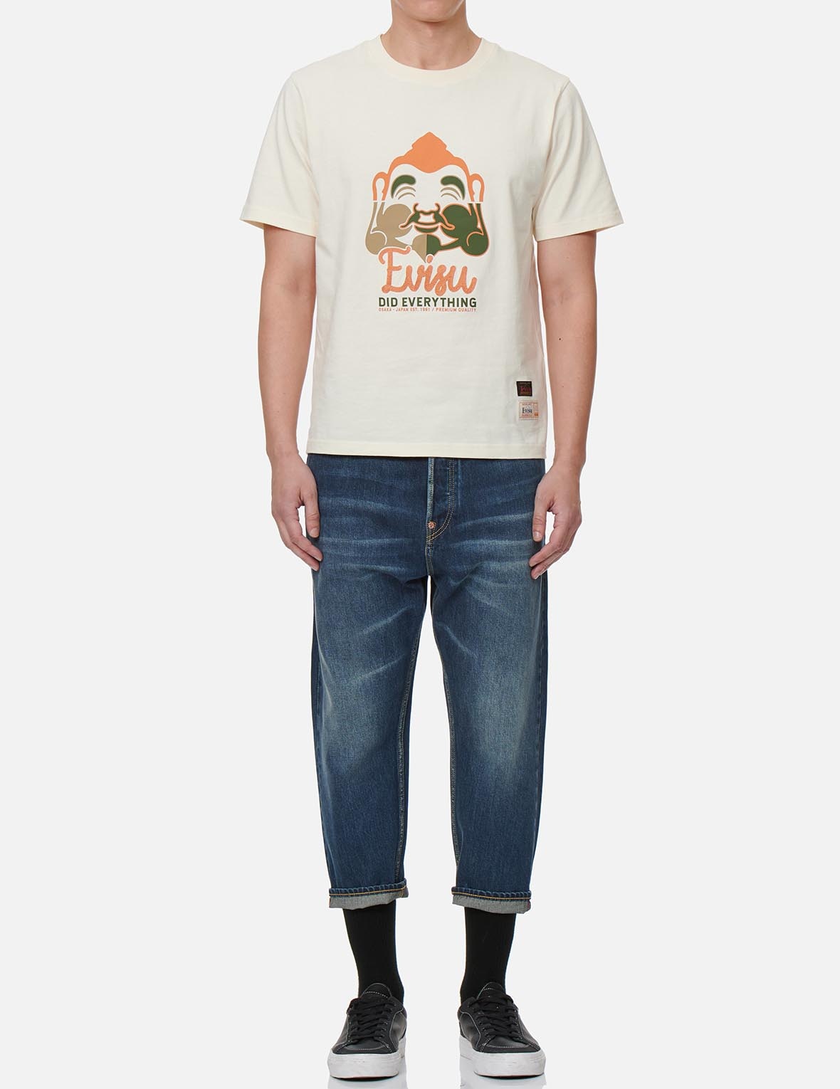 BI-COLOR SEAGULL PRINT CROPPED FIT JEANS #2027 - 6