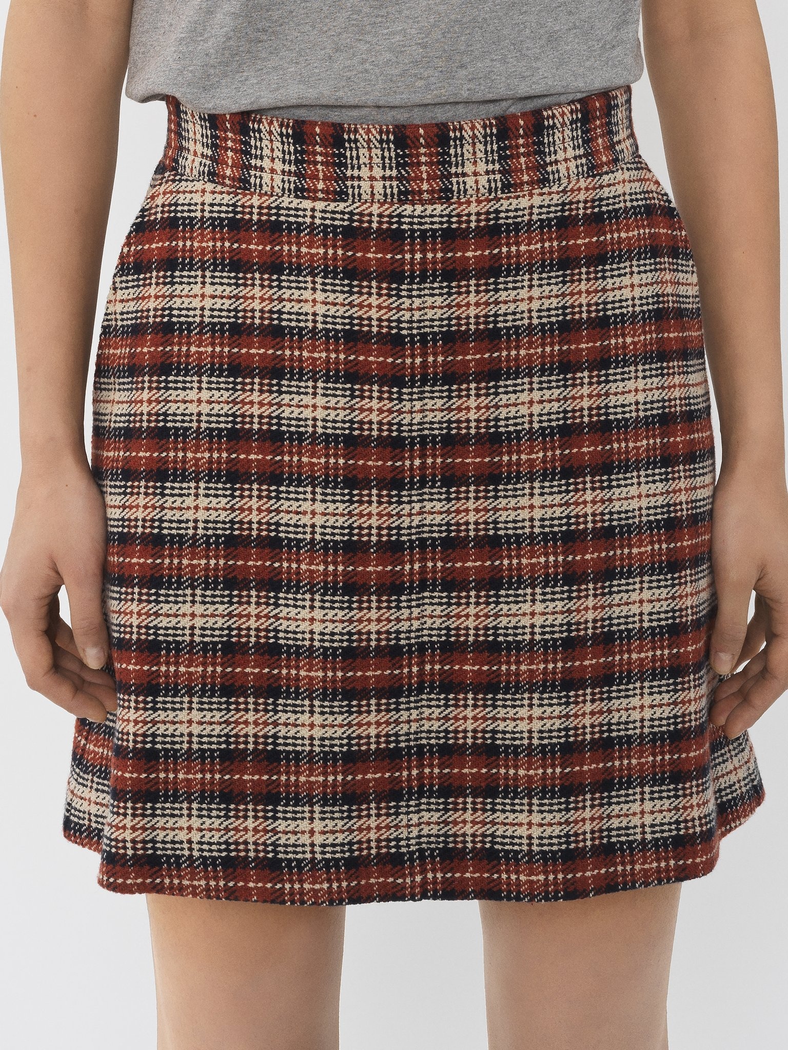 CHECKED MINI SKIRT - 5