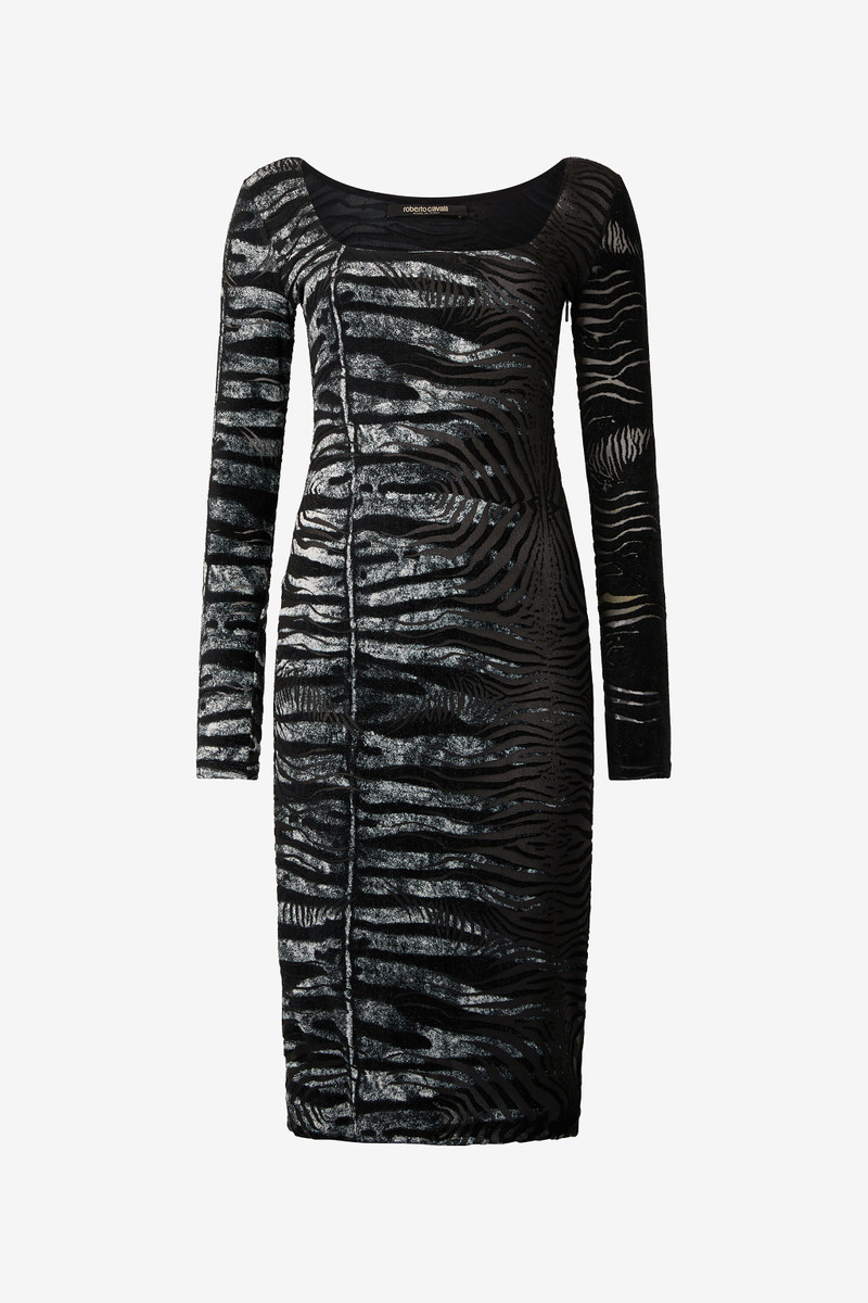 Dress With Tiger Skin And Zebra Motif - 1
