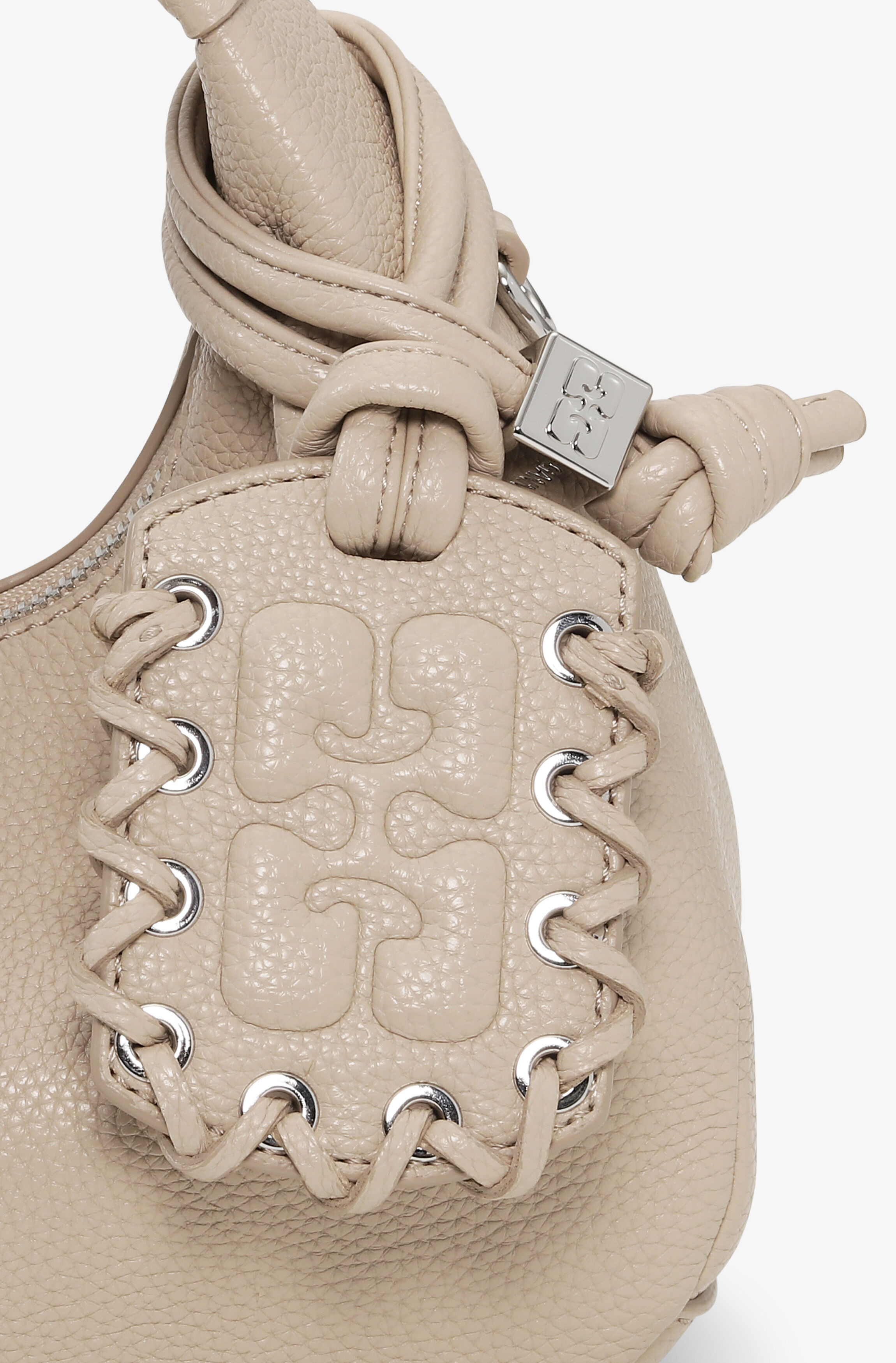 LIGHT GREY MINI HOBO BAG - 4