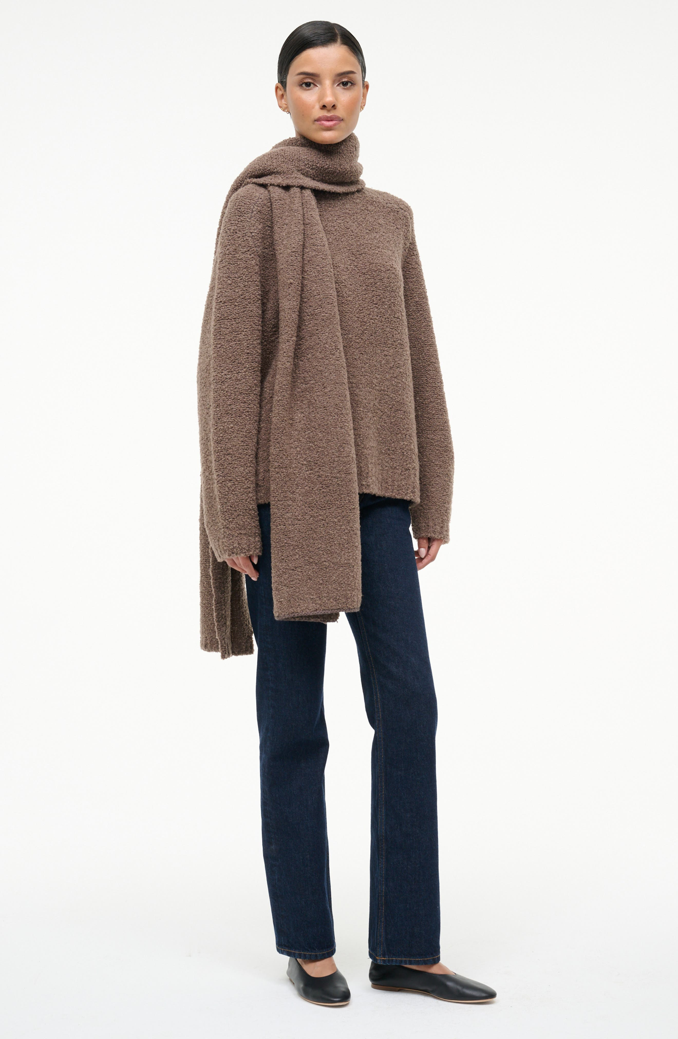 STAUD Siren Sweater & Scarf Set in Truffle at Nordstrom - 5