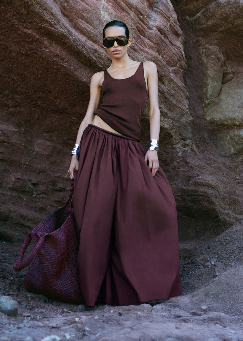 Gaeta Wide Corded Waistband Culottes - Burgundy 5