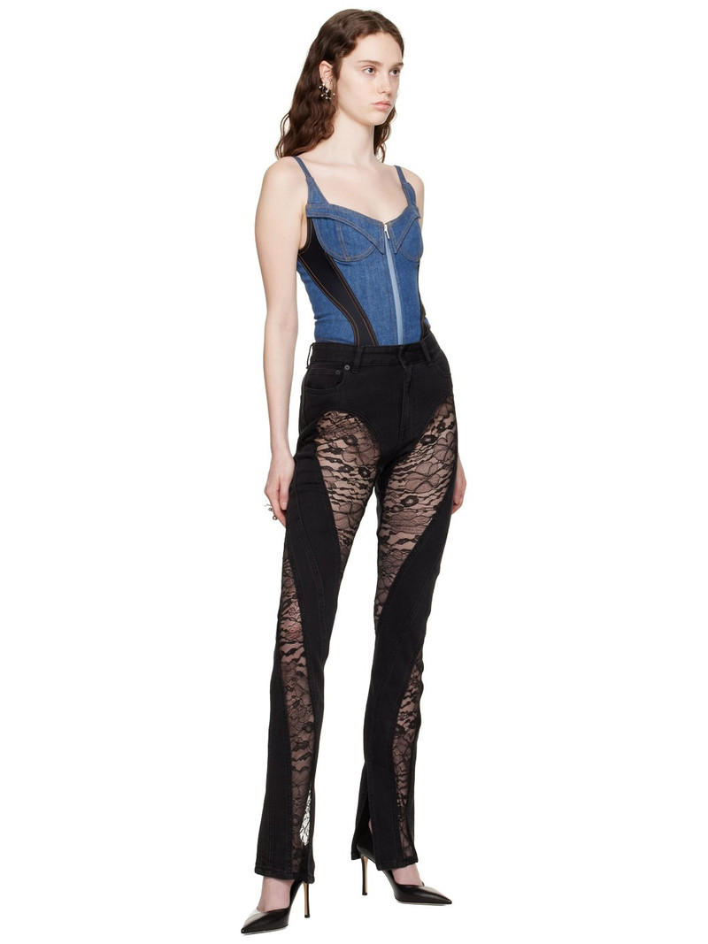 MUGLER Black Paneled Jeans outlook