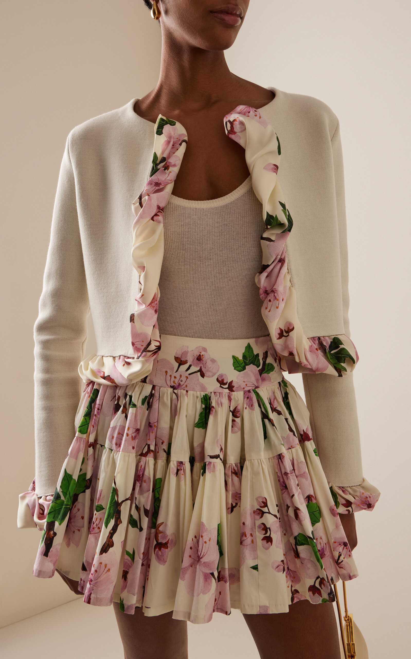 Ruffled Knit Cardigan off-white - 2