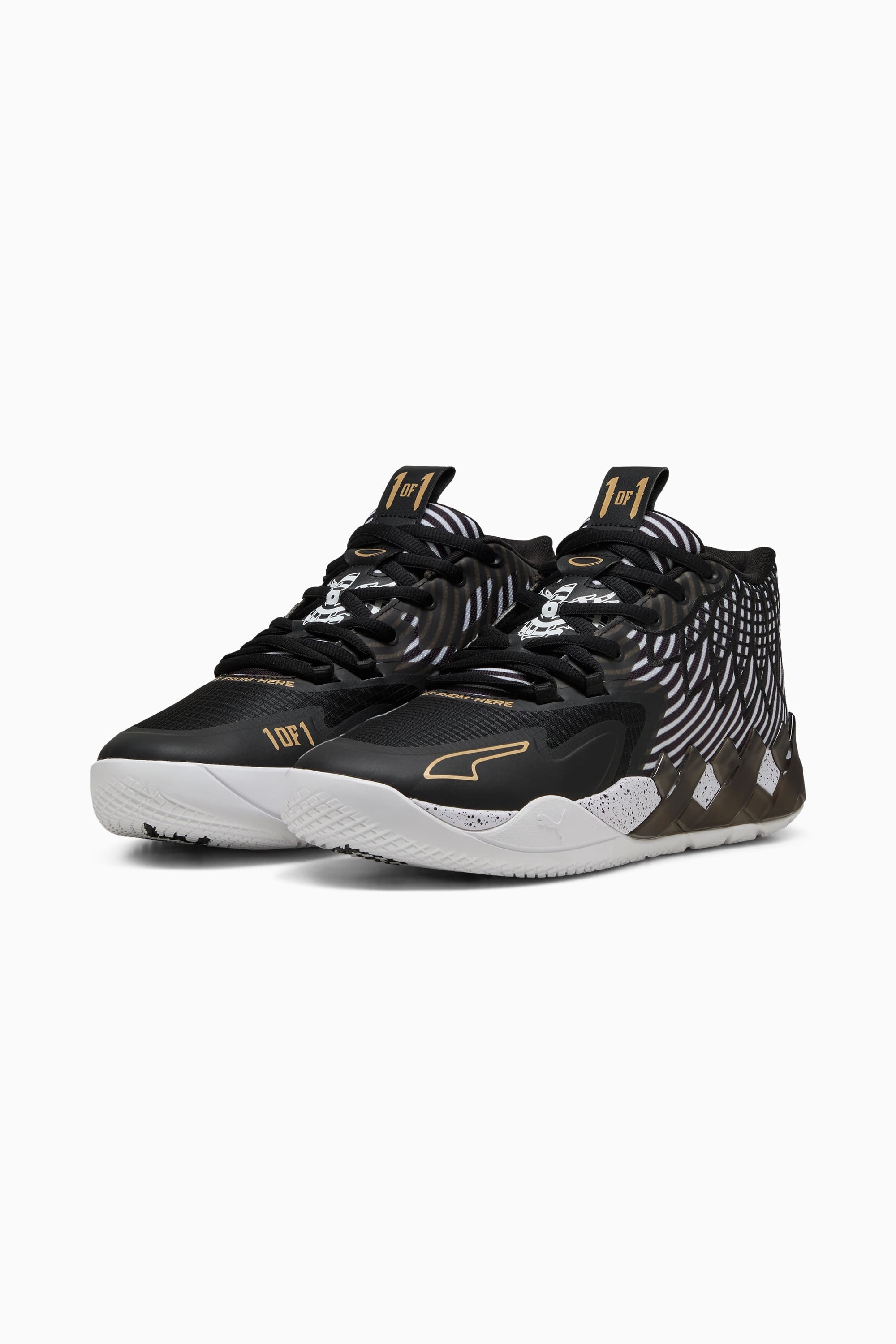 PUMA Lamelo Ball MB. 01 白黒ミスマッチ Puma X Lamelo Ball Mb.01 Rare Reserve Stripes GS White / Black