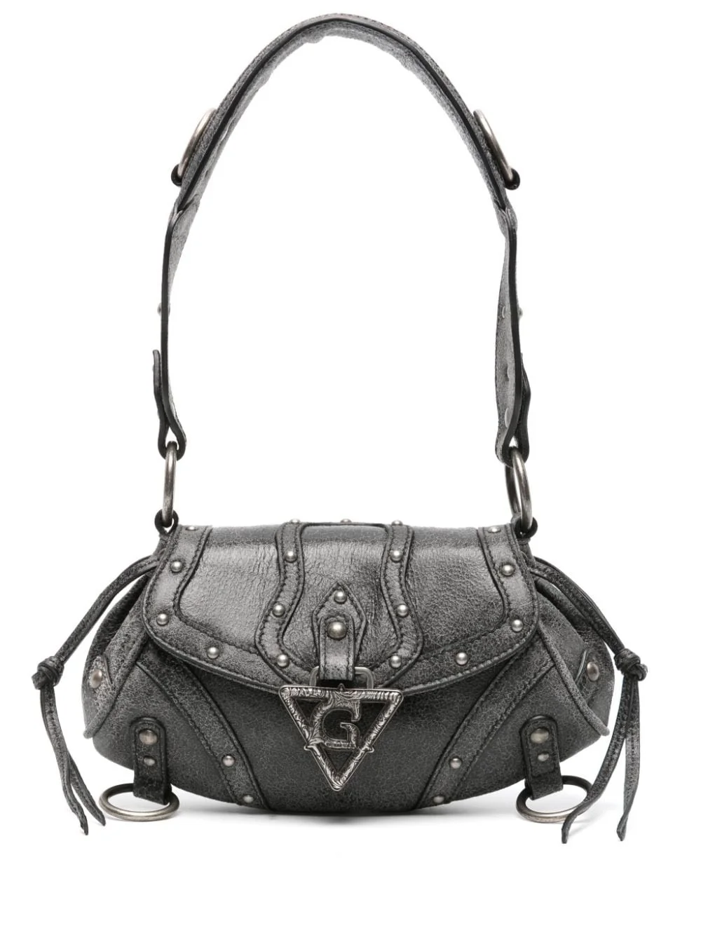 studded leather shoulder bag - 1