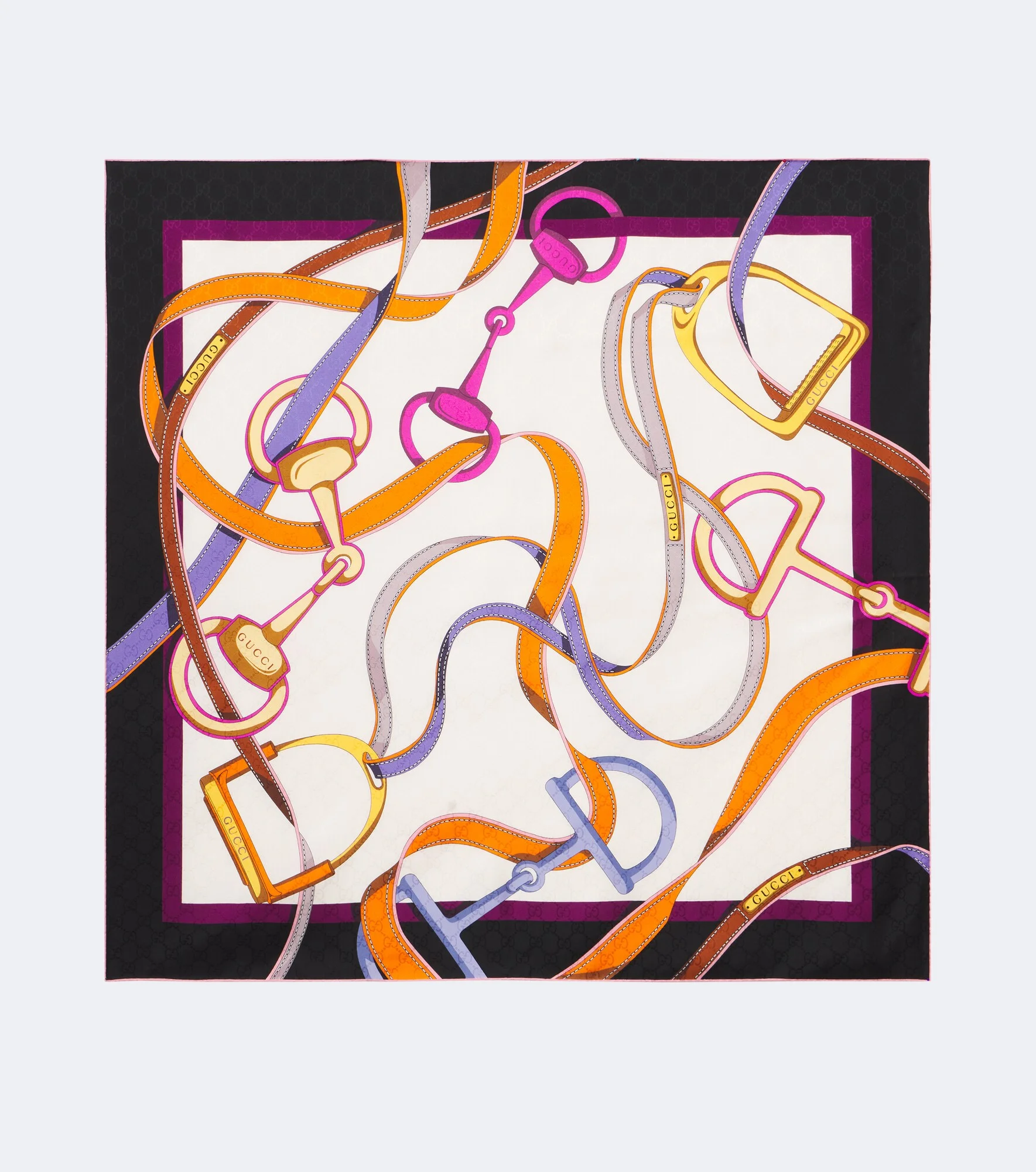 Printed silk twill scarf - 1