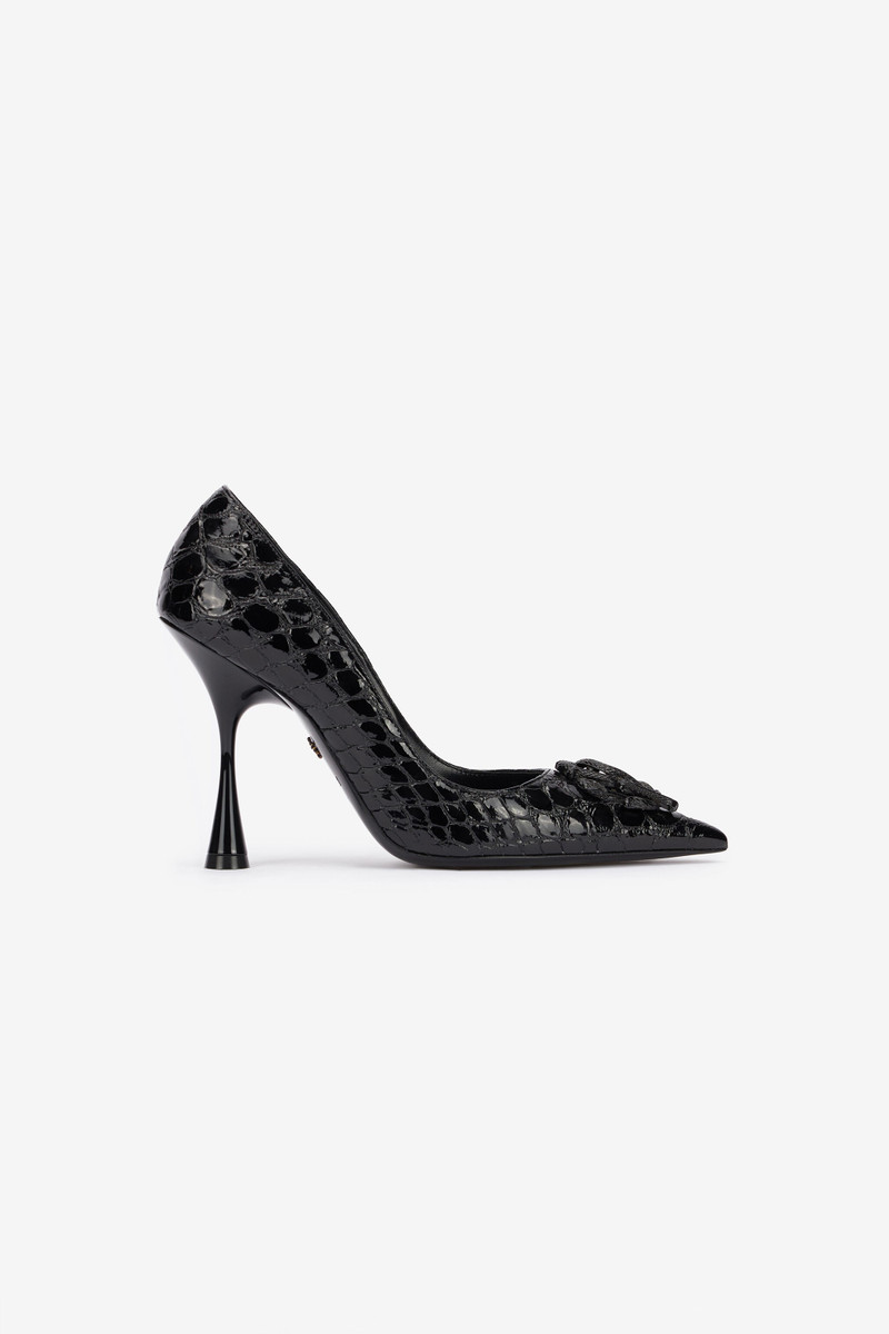 Roberto Cavalli Crocodile-Print Leather Pumps outlook
