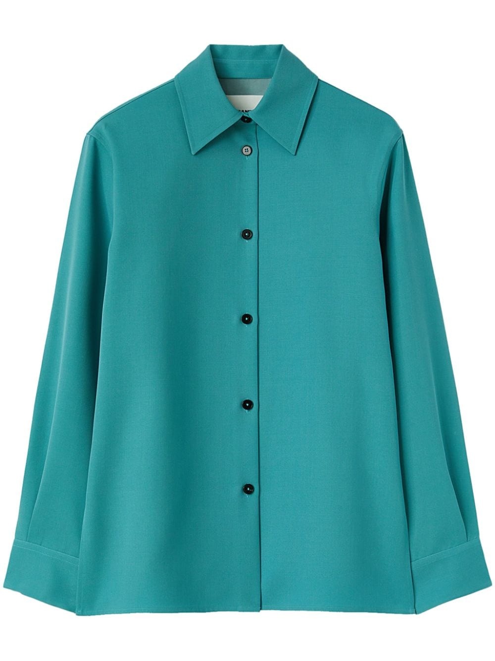 pointed-collar wool shirt - 1