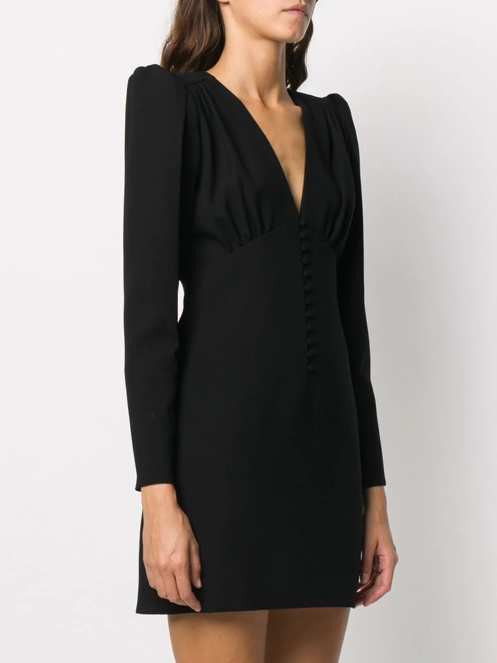 V-neck long-sleeved dress - 3