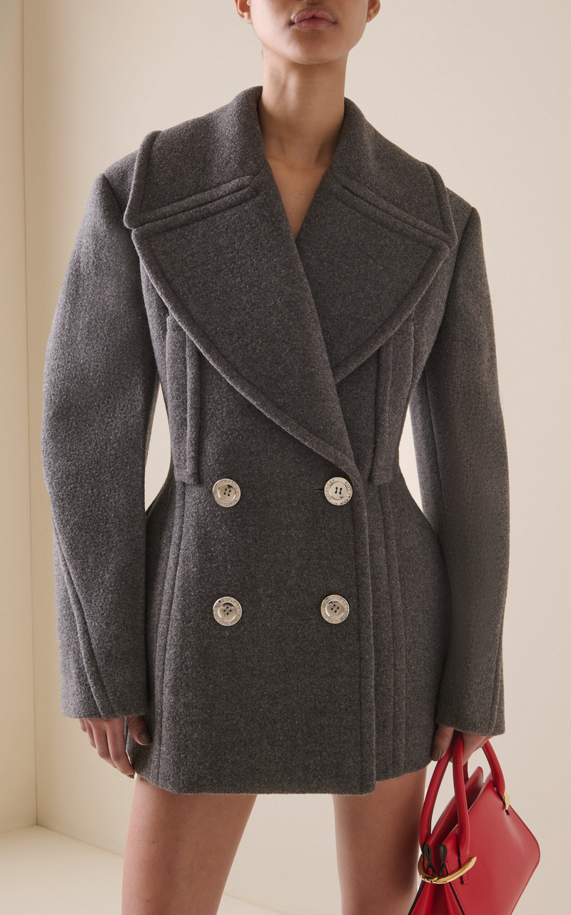 Givenchy Panelled Felted Pea Coat multi outlook