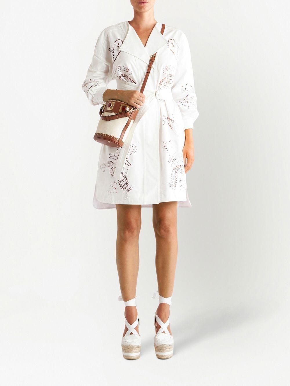 belted broderie anglaise shirtdress - 2